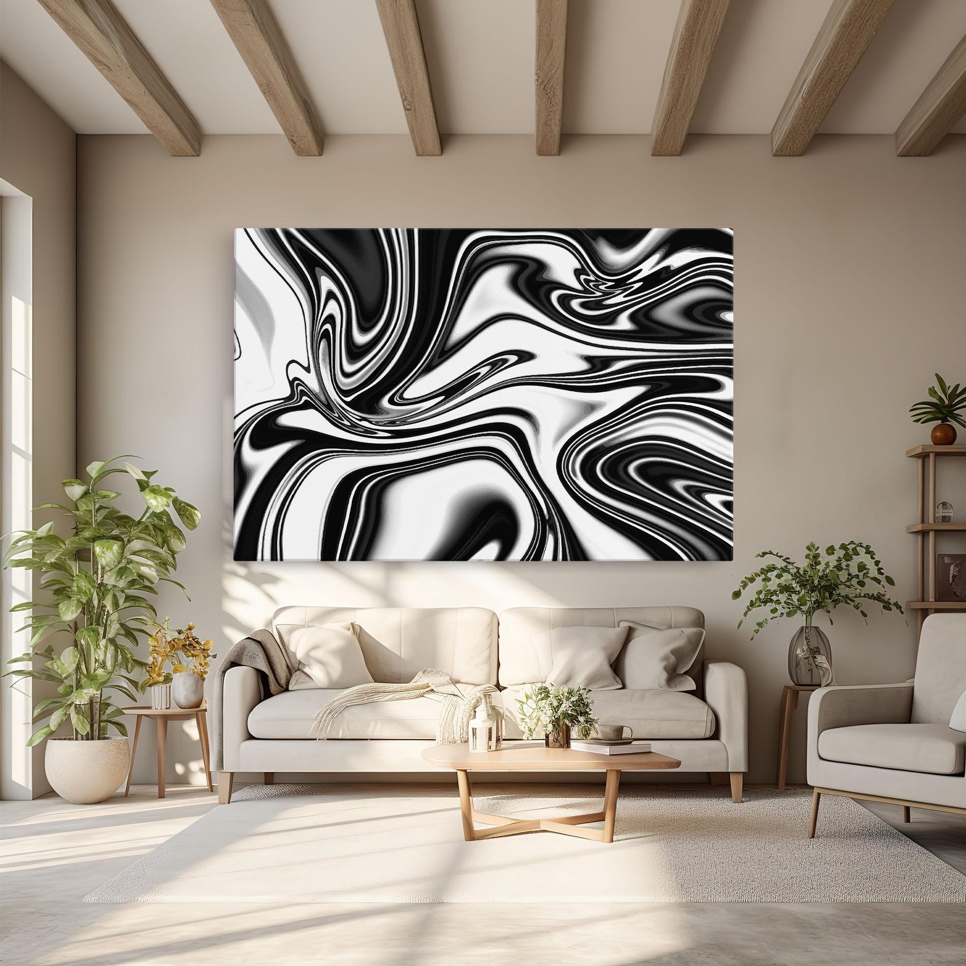 Vászonkép Black White Liquid mockup 6
