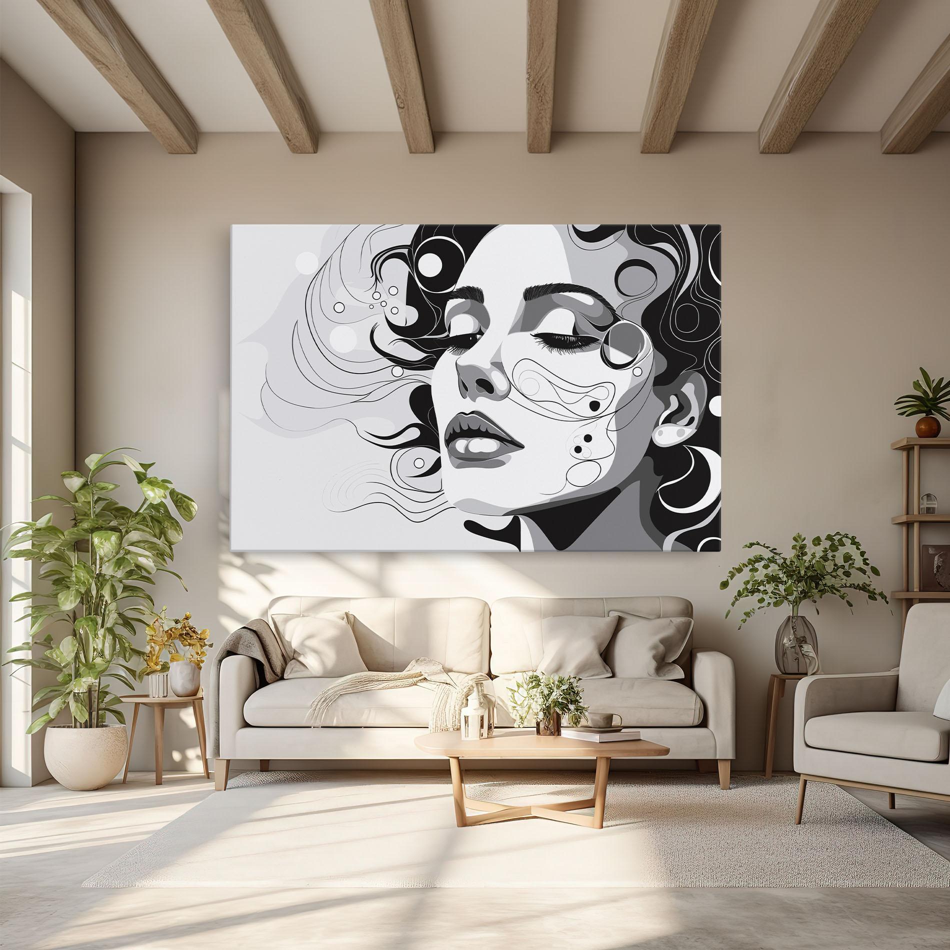 Vászonkép Grey Face Woman mockup 6