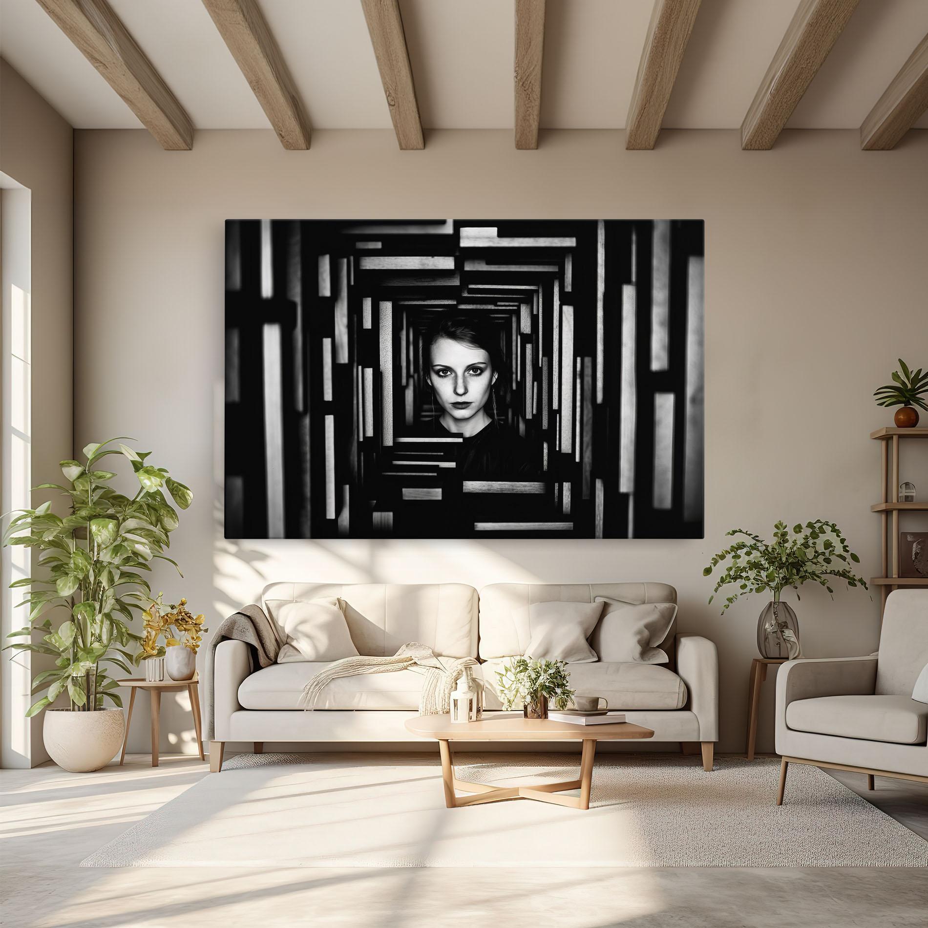 Vászonkép Tunnel Woman mockup 6