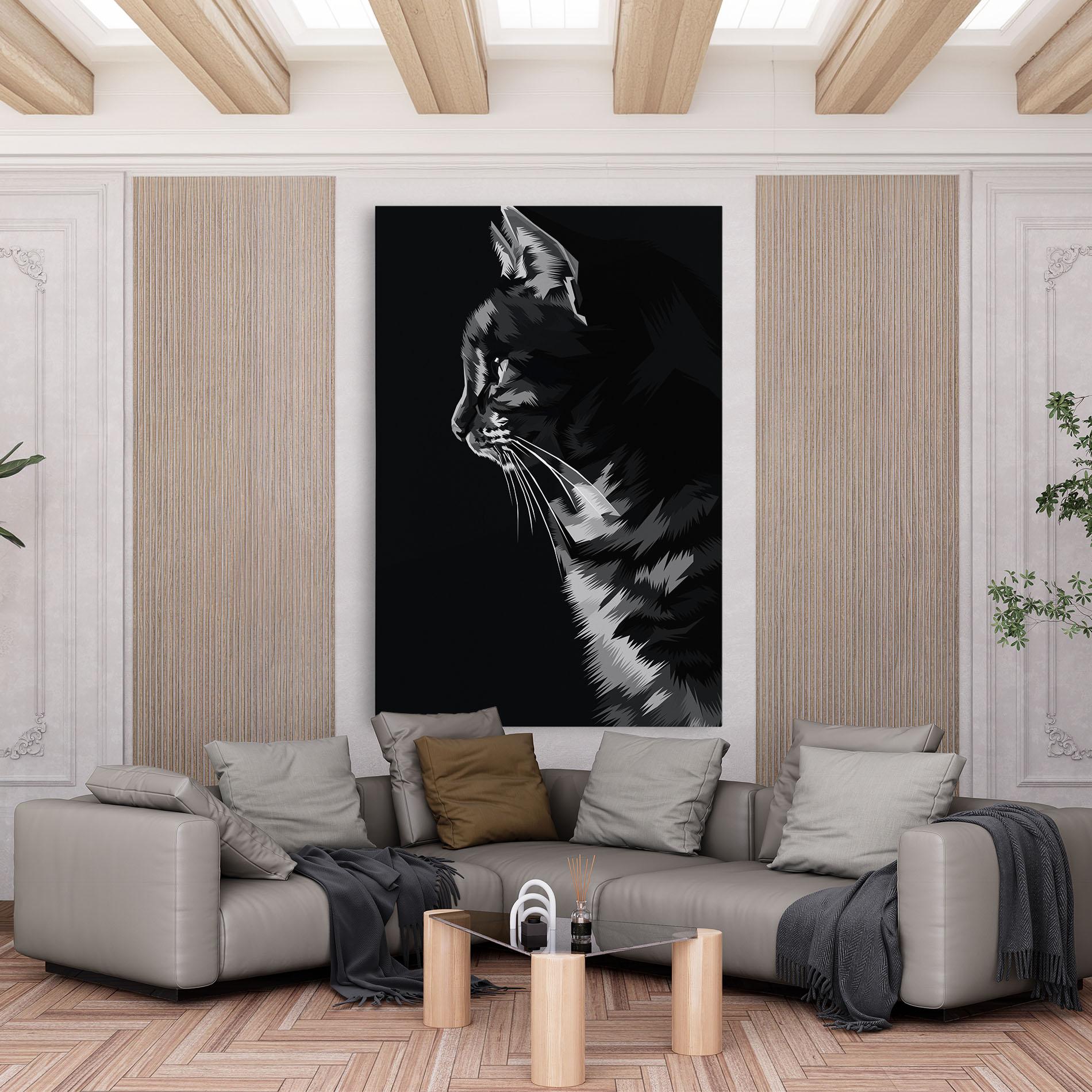 Vászonkép Black Grey Cat mockup 6