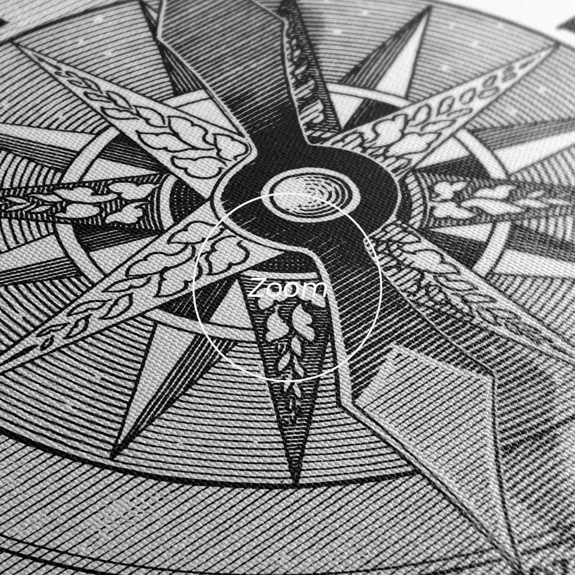 Vászonkép Black Compass mockup 3