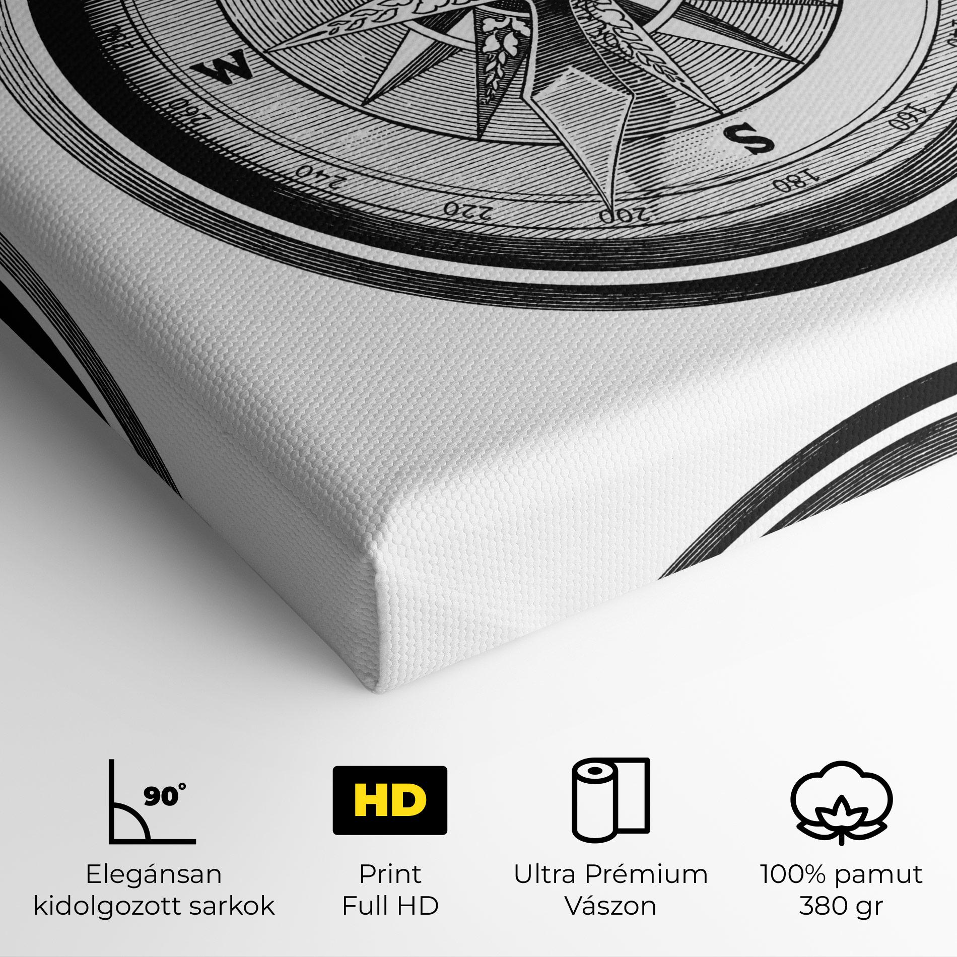 Vászonkép Black Compass mockup 4
