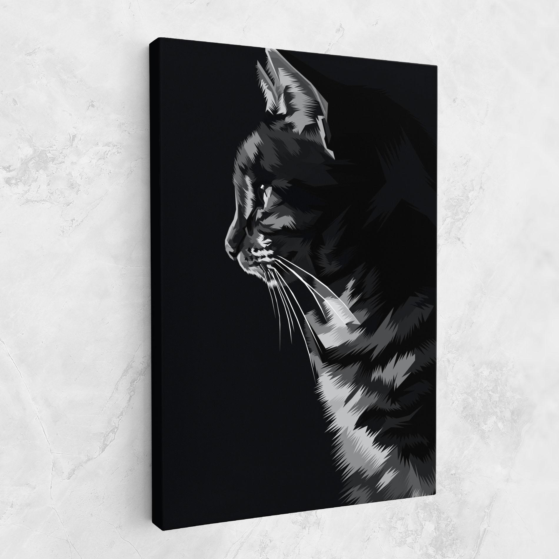 Vászonkép Black Grey Cat mockup 1