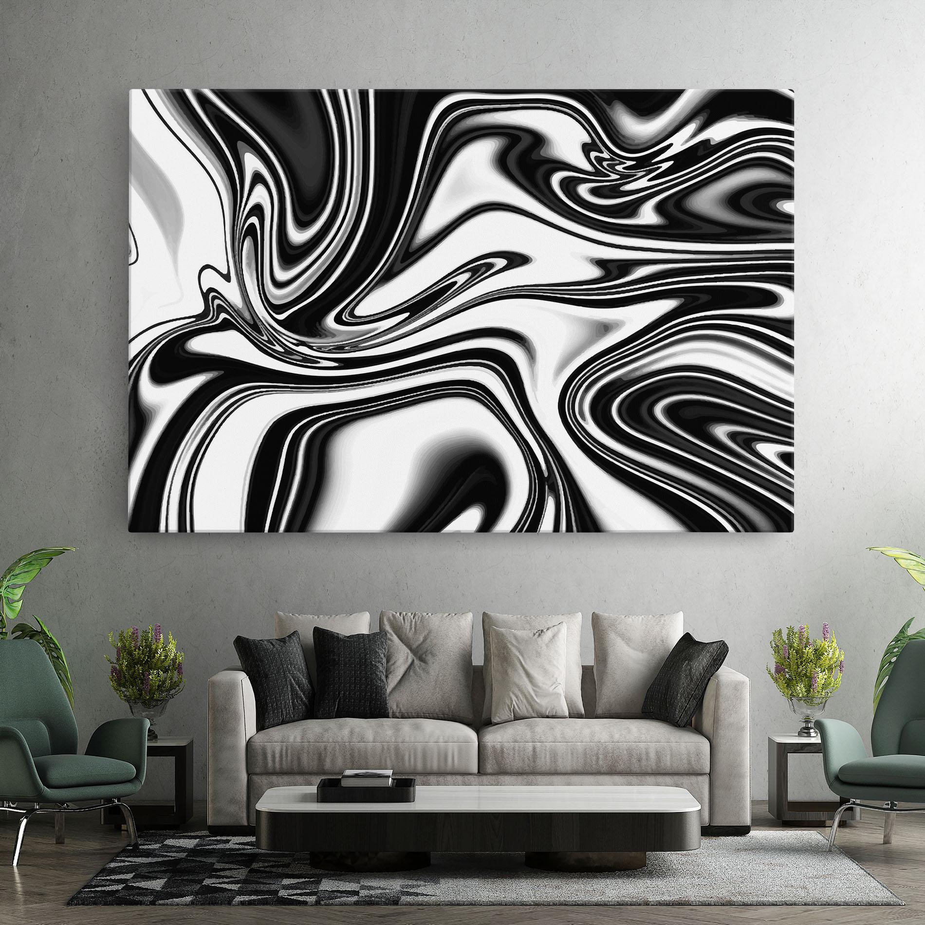 Vászonkép Black White Liquid mockup 7