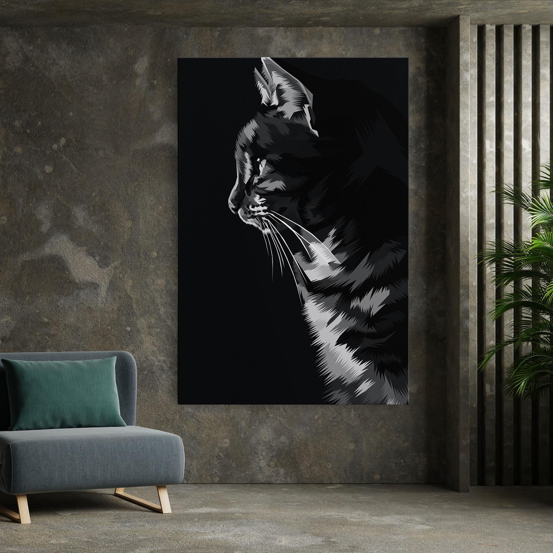 Vászonkép Black Grey Cat mockup 7
