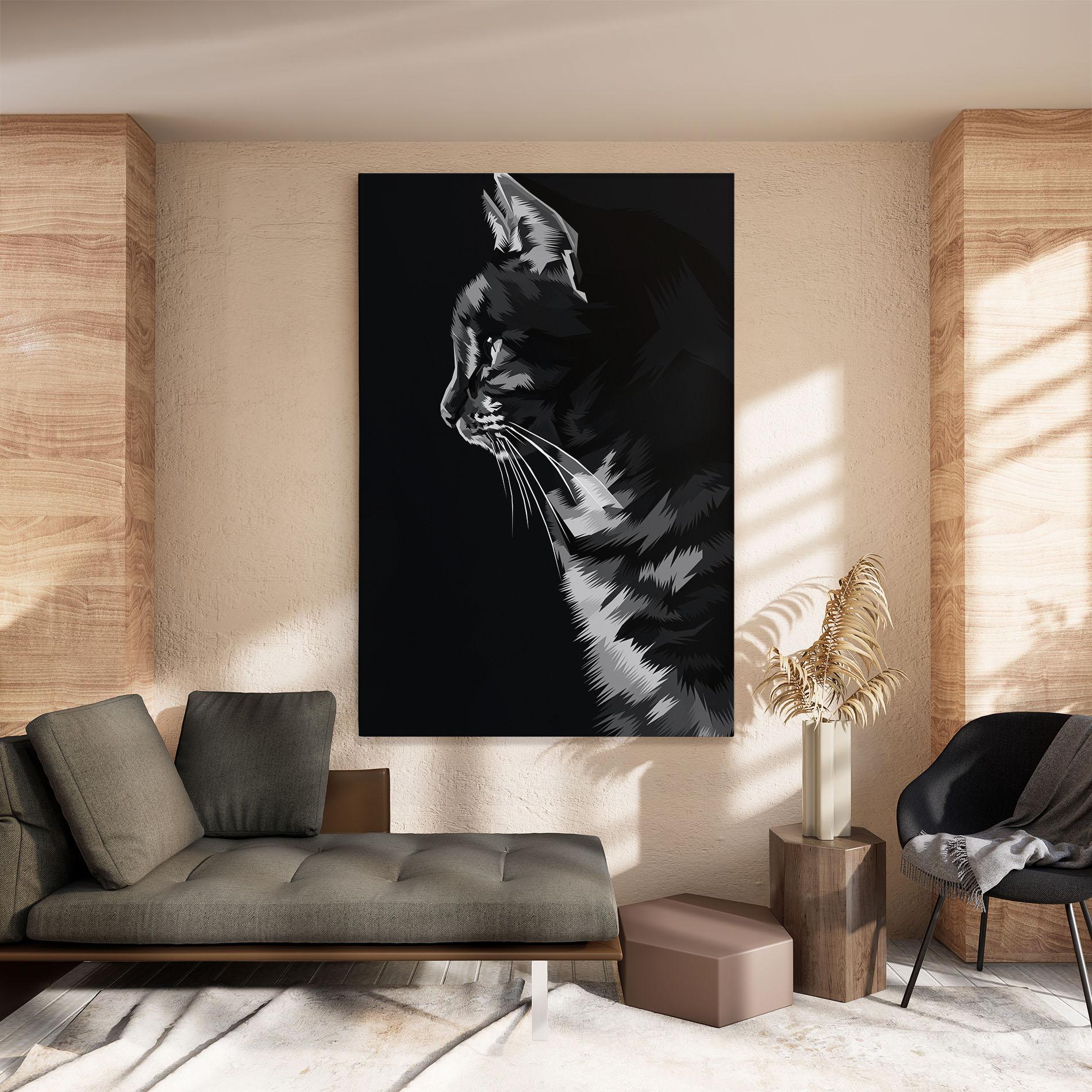 Vászonkép Black Grey Cat mockup 8