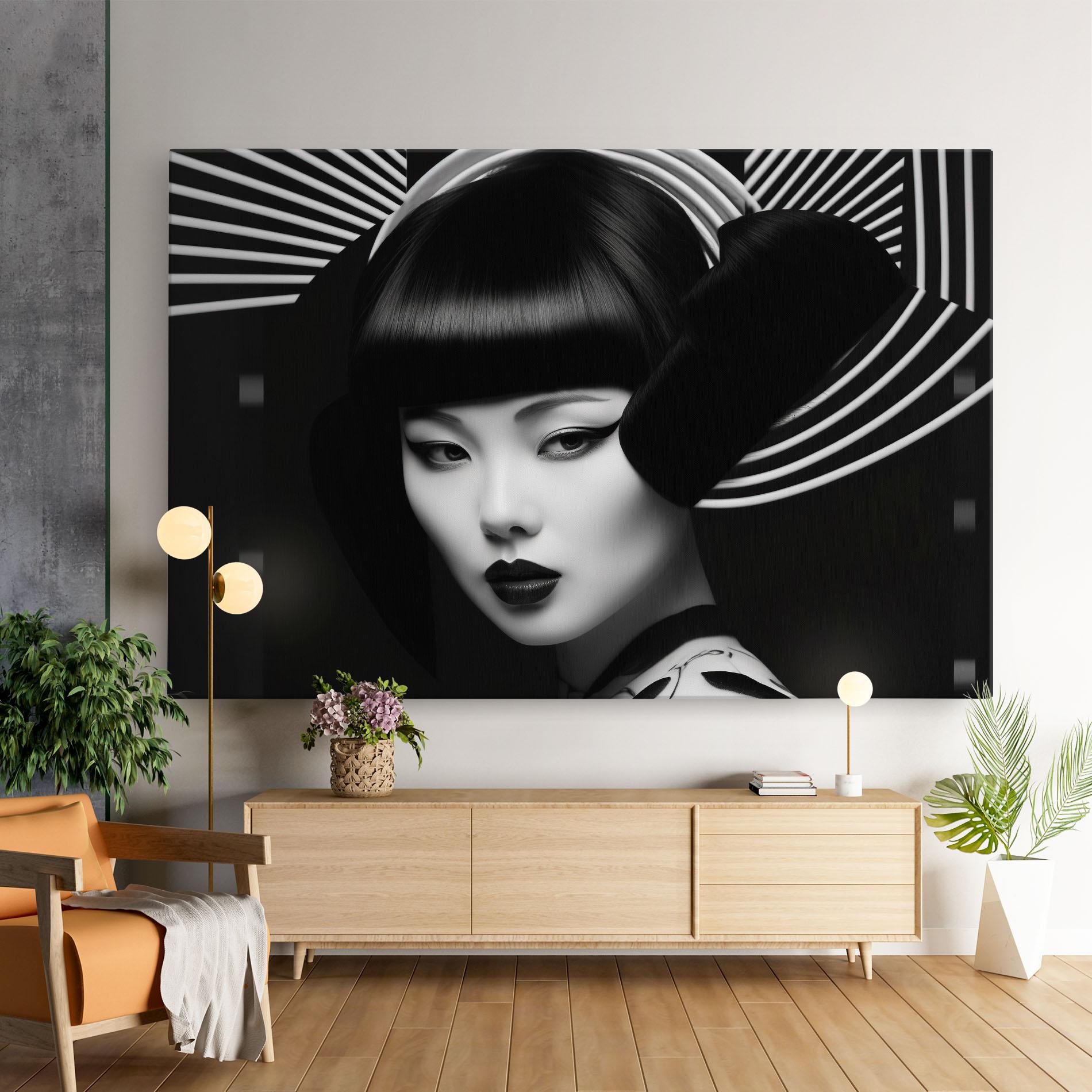 Vászonkép Abstract Asian Woman mockup 9