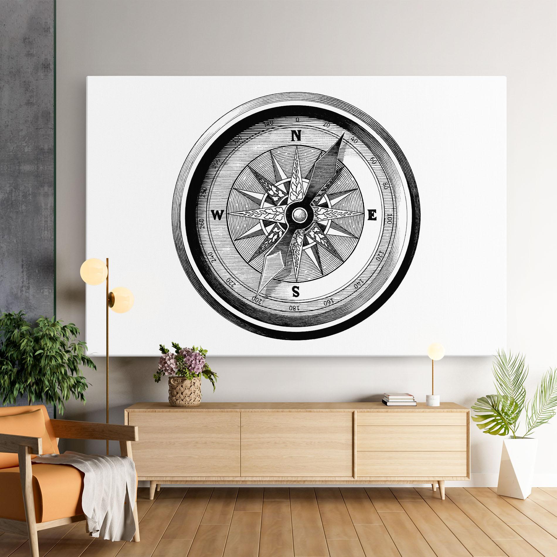 Vászonkép Black Compass mockup 9