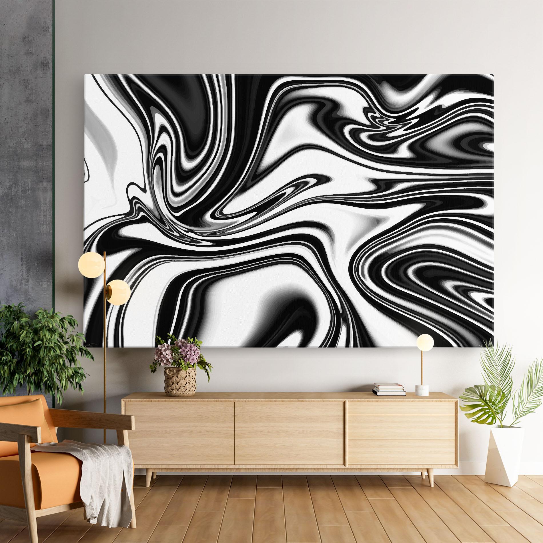 Vászonkép Black White Liquid mockup 9