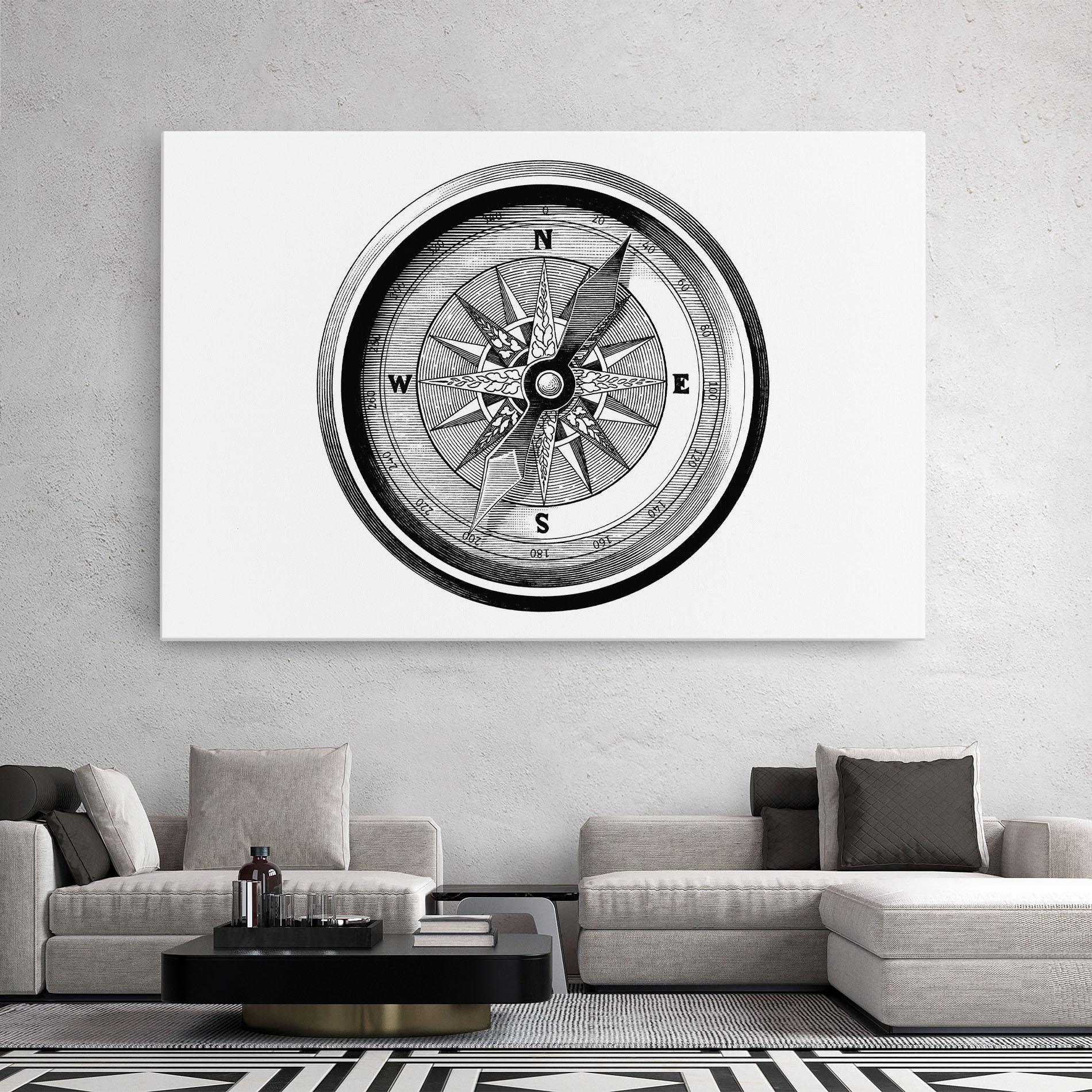 Vászonkép Black Compass mockup 2