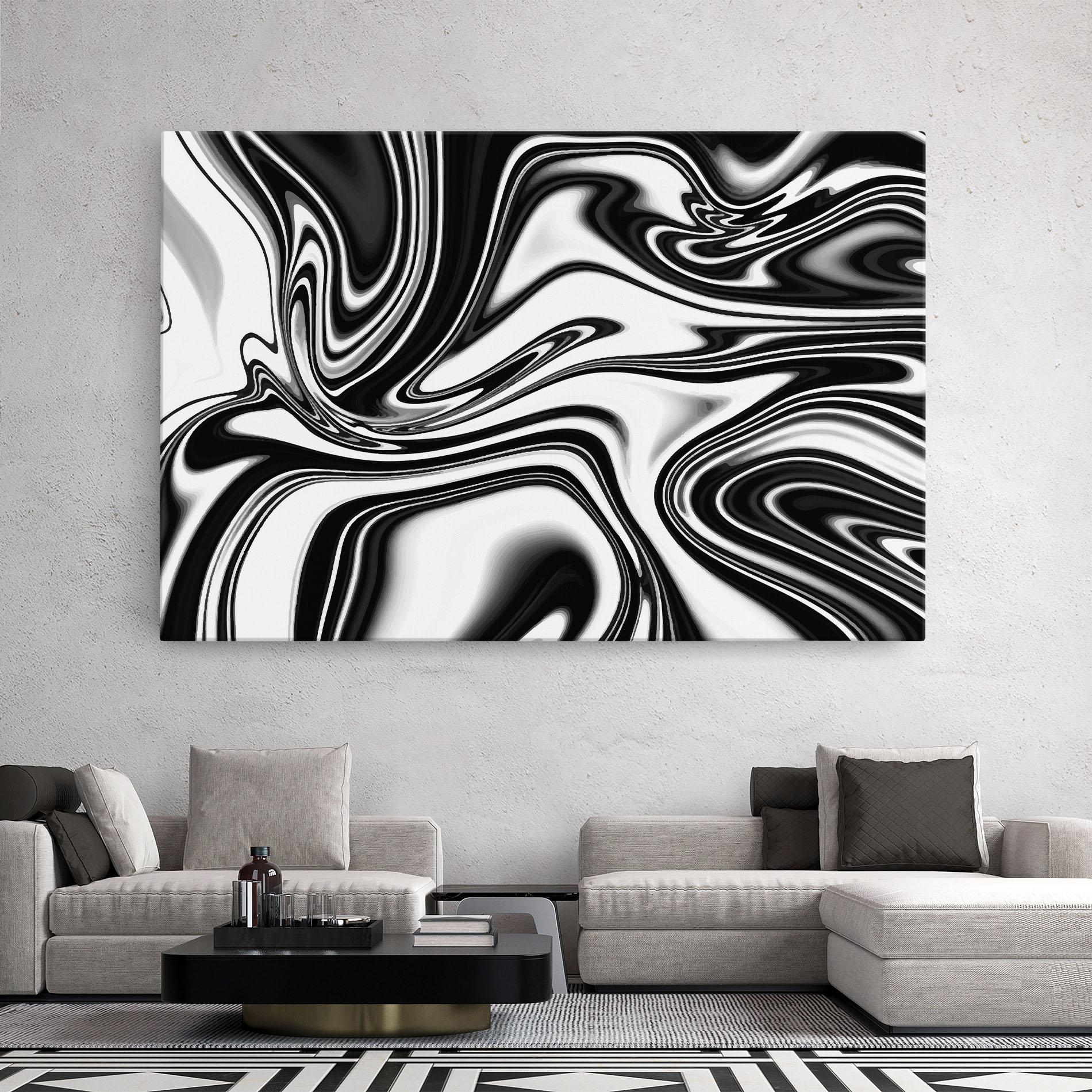 Vászonkép Black White Liquid mockup 2