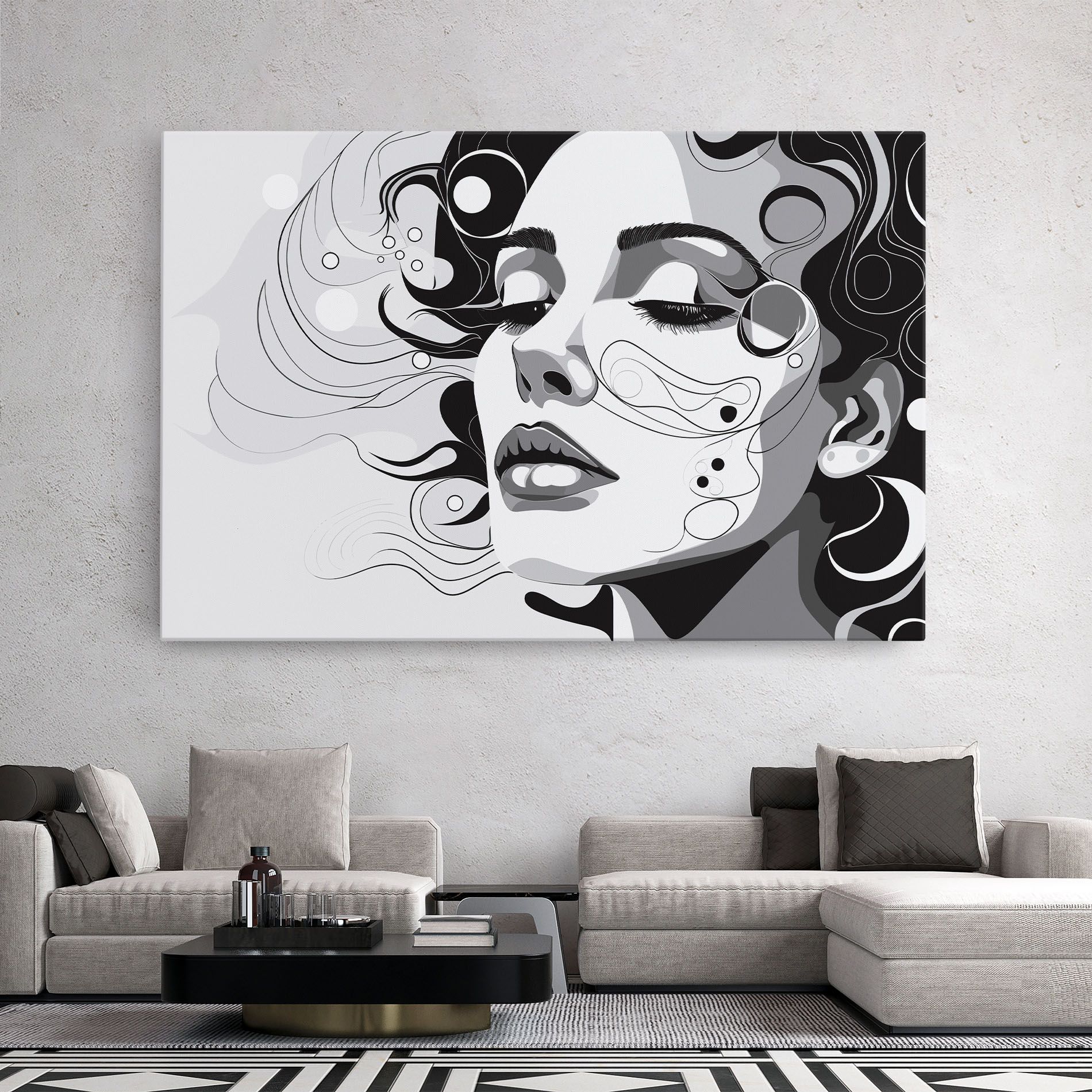 Grey Face Woman mockup 2