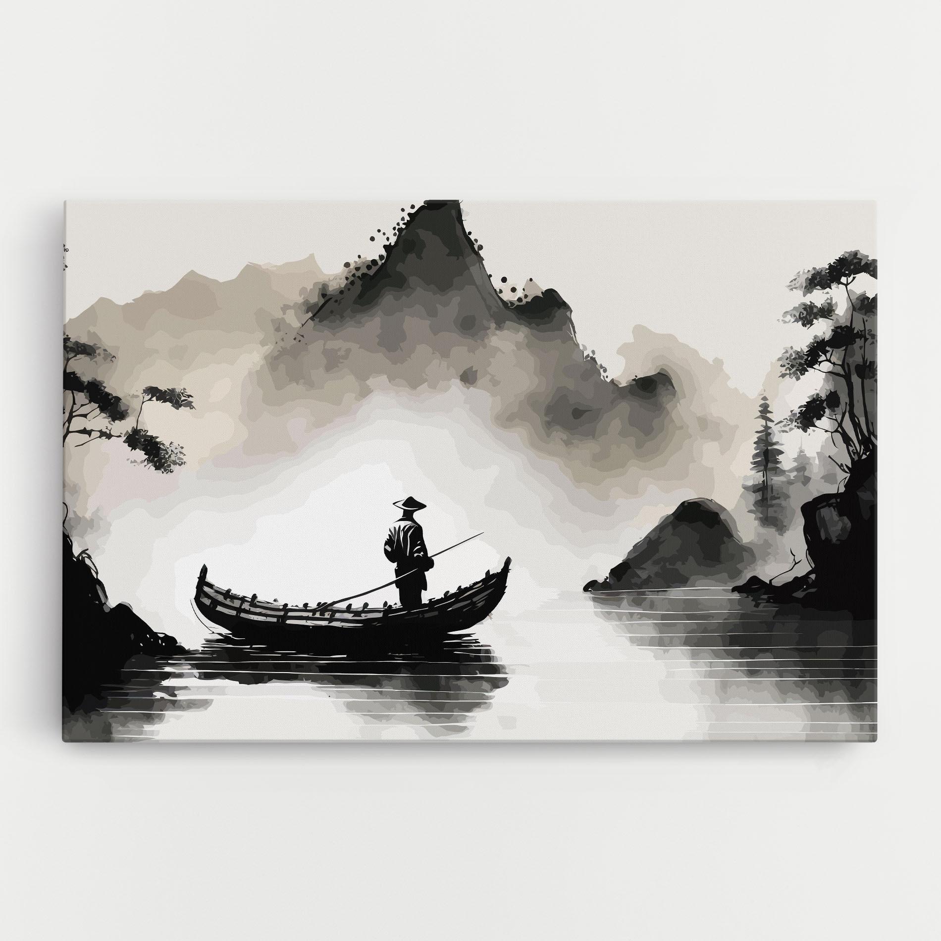 Vászonkép Black Ink Boat mockup 0
