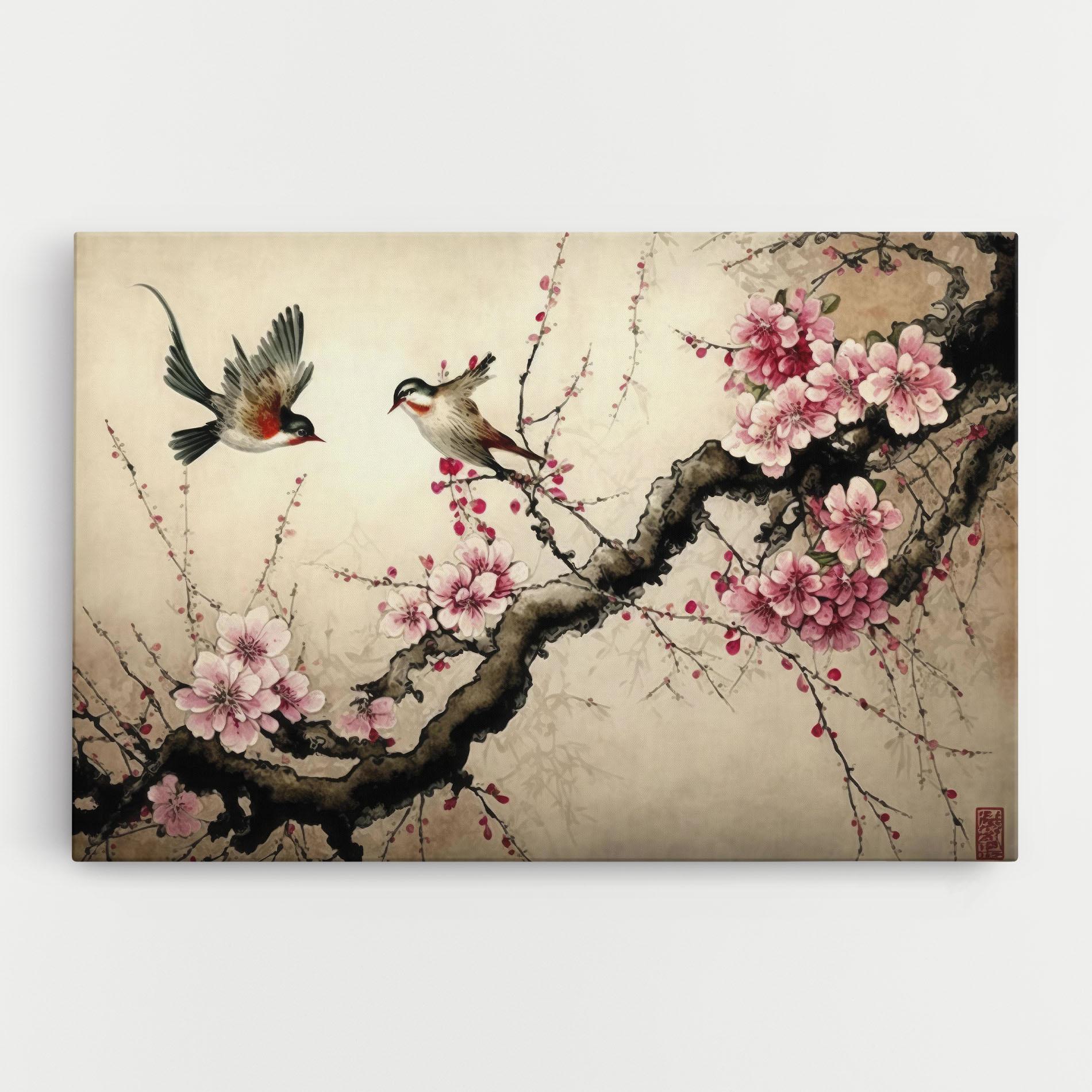 Vászonkép Cherry Blossom Birds mockup 0