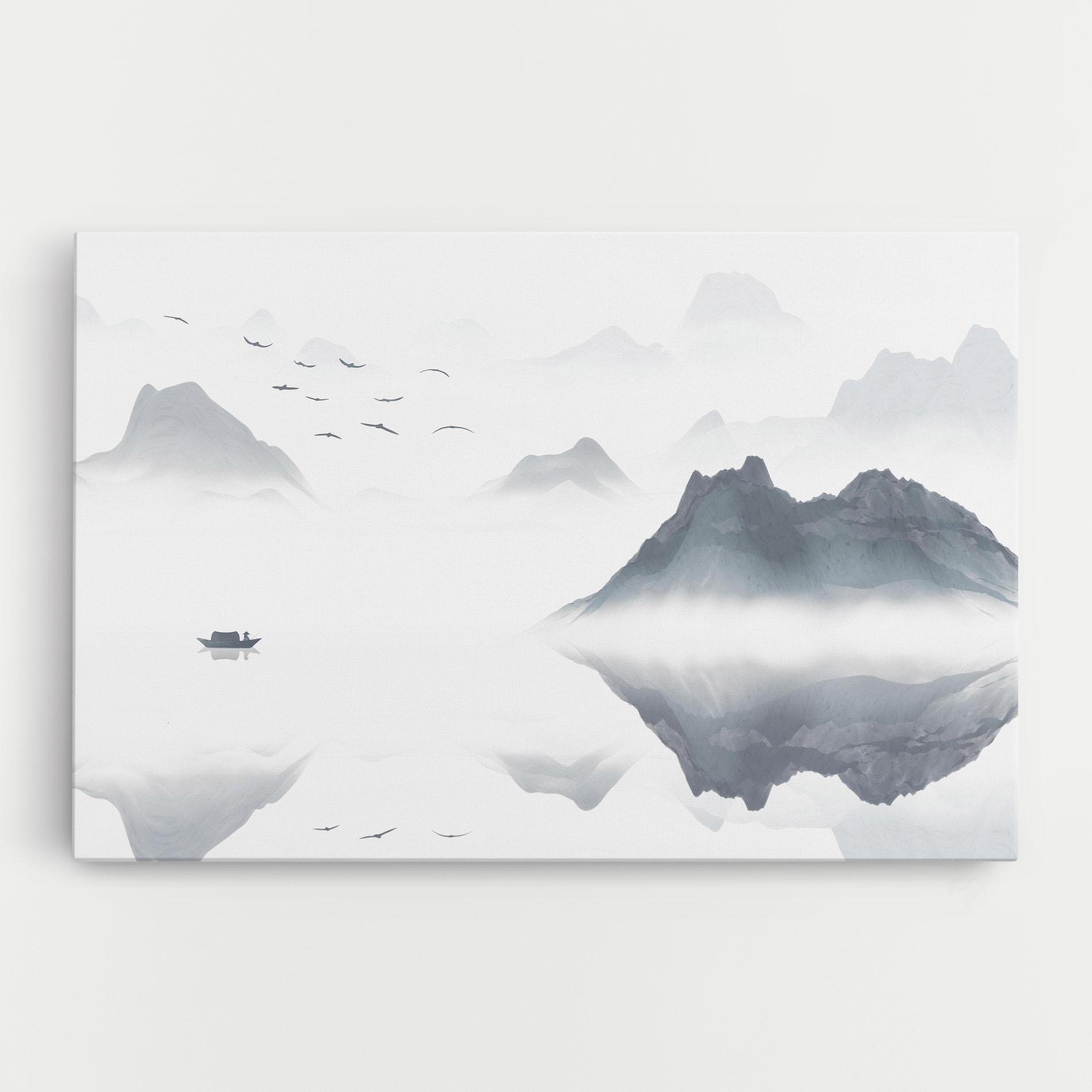 Vászonkép Chinese Style Mountains mockup 0