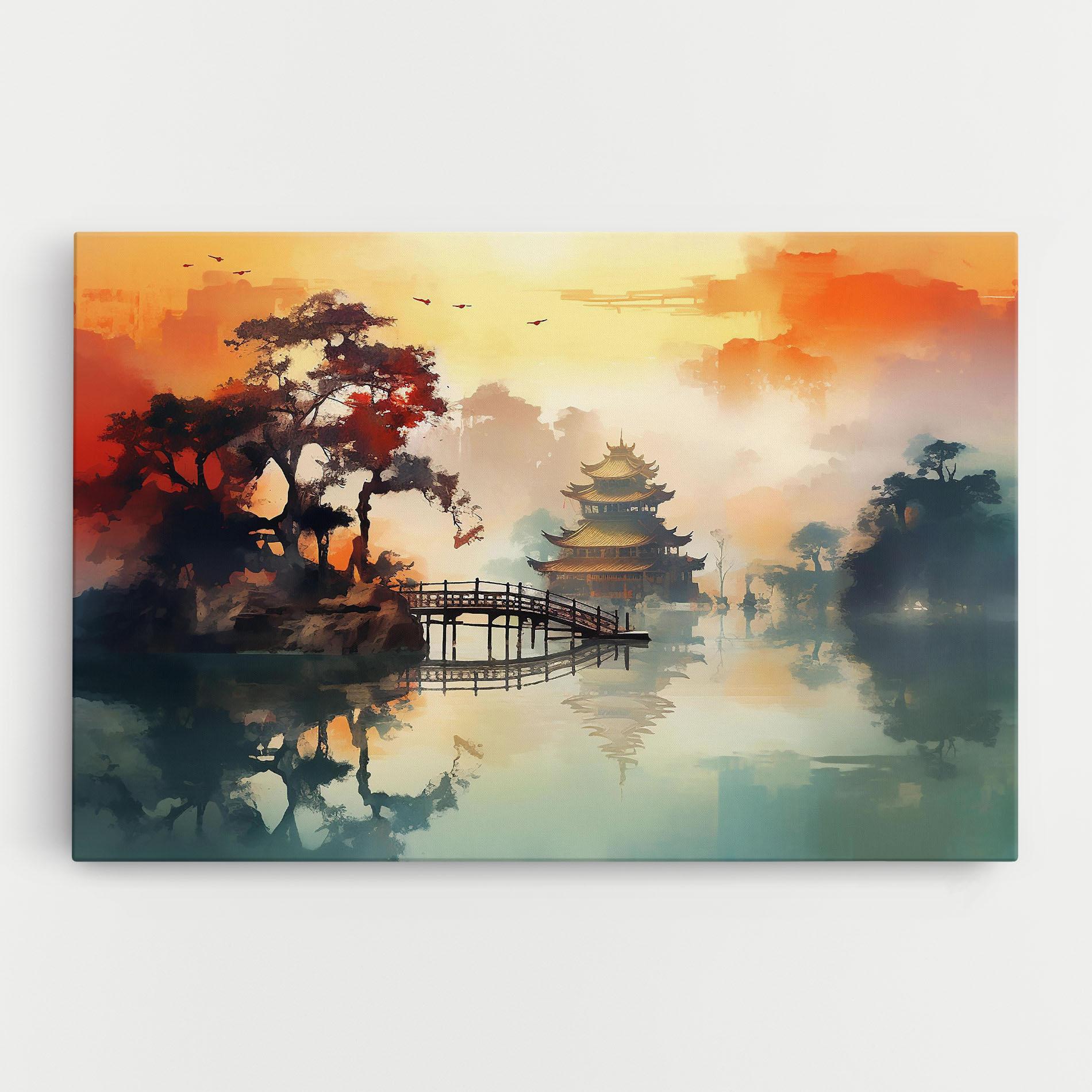 Vászonkép Sunset Fog Water mockup 0