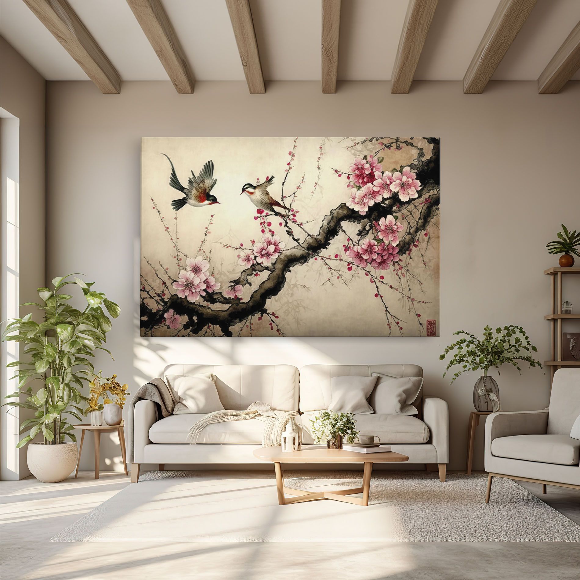 Cherry Blossom Birds mockup 6