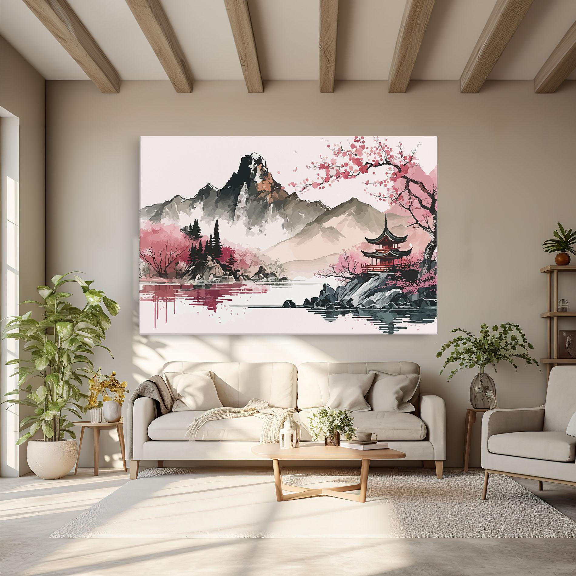 Vászonkép Pink Asian View mockup 6