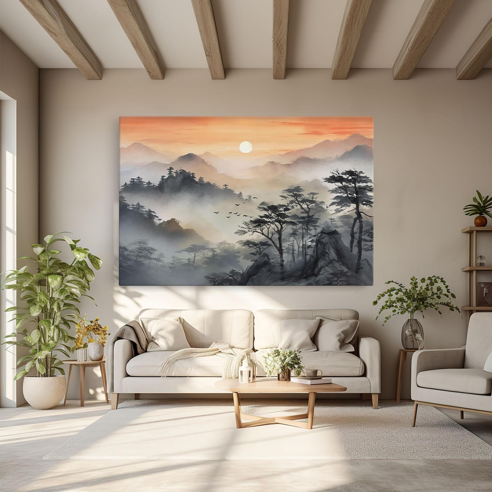 Vászonkép Sunset Fog mockup 6