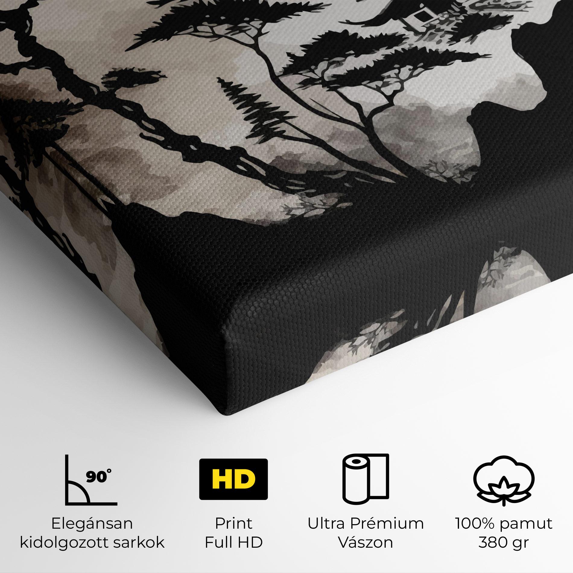 Vászonkép Asian Red Moon mockup 4