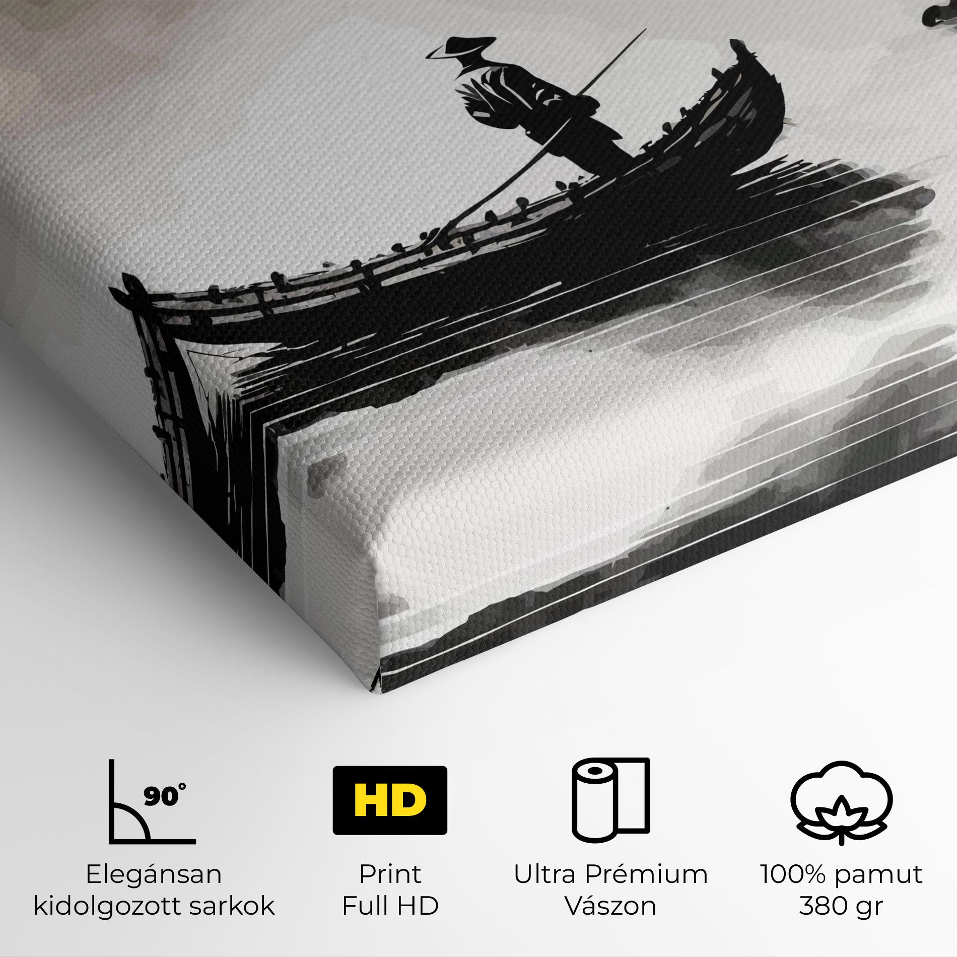 Vászonkép Black Ink Boat mockup 4