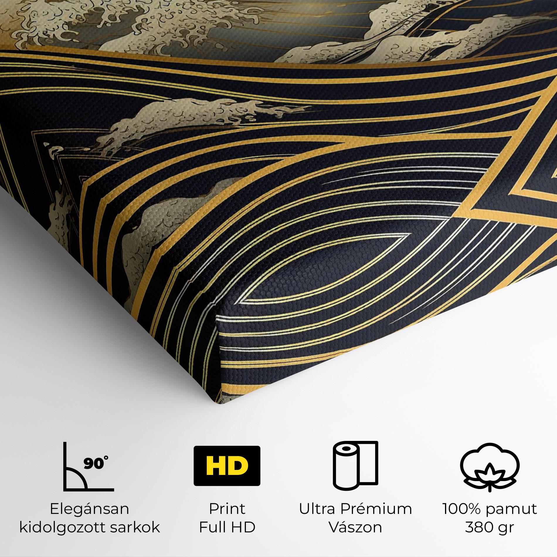 Vászonkép Gold Waves Landscape mockup 4