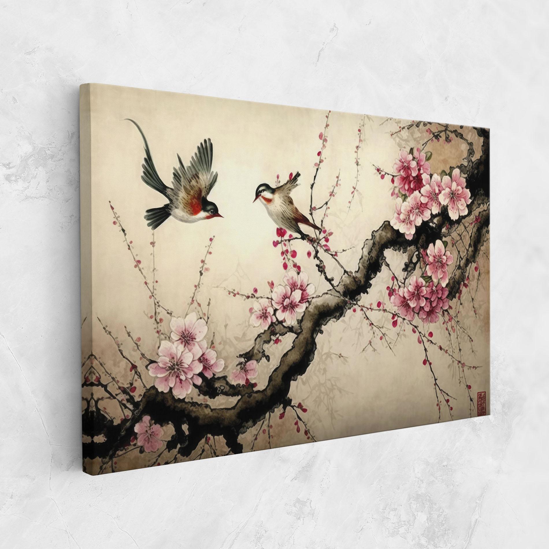 Vászonkép Cherry Blossom Birds mockup 1