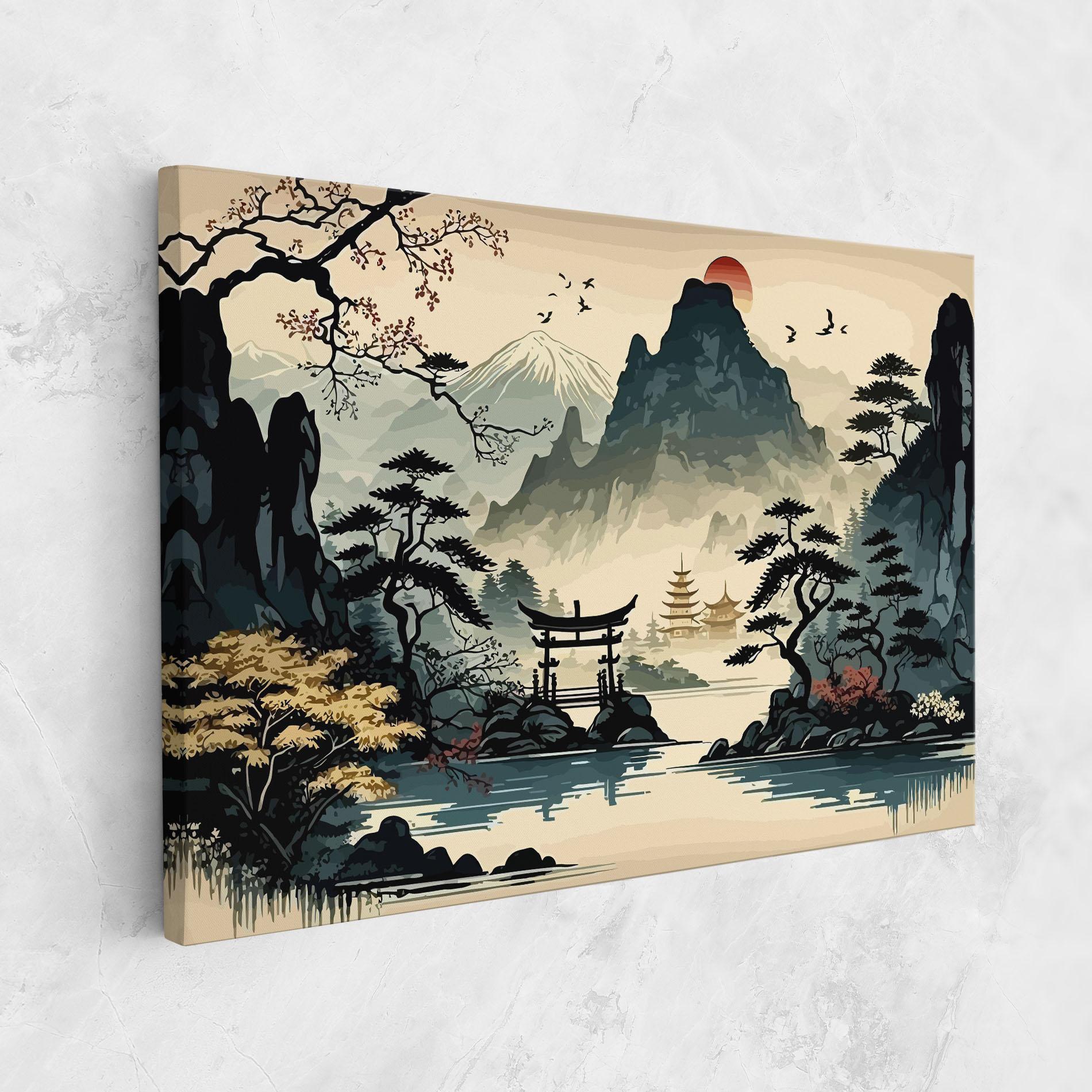 Vászonkép Cream Chinese Mountain mockup 1