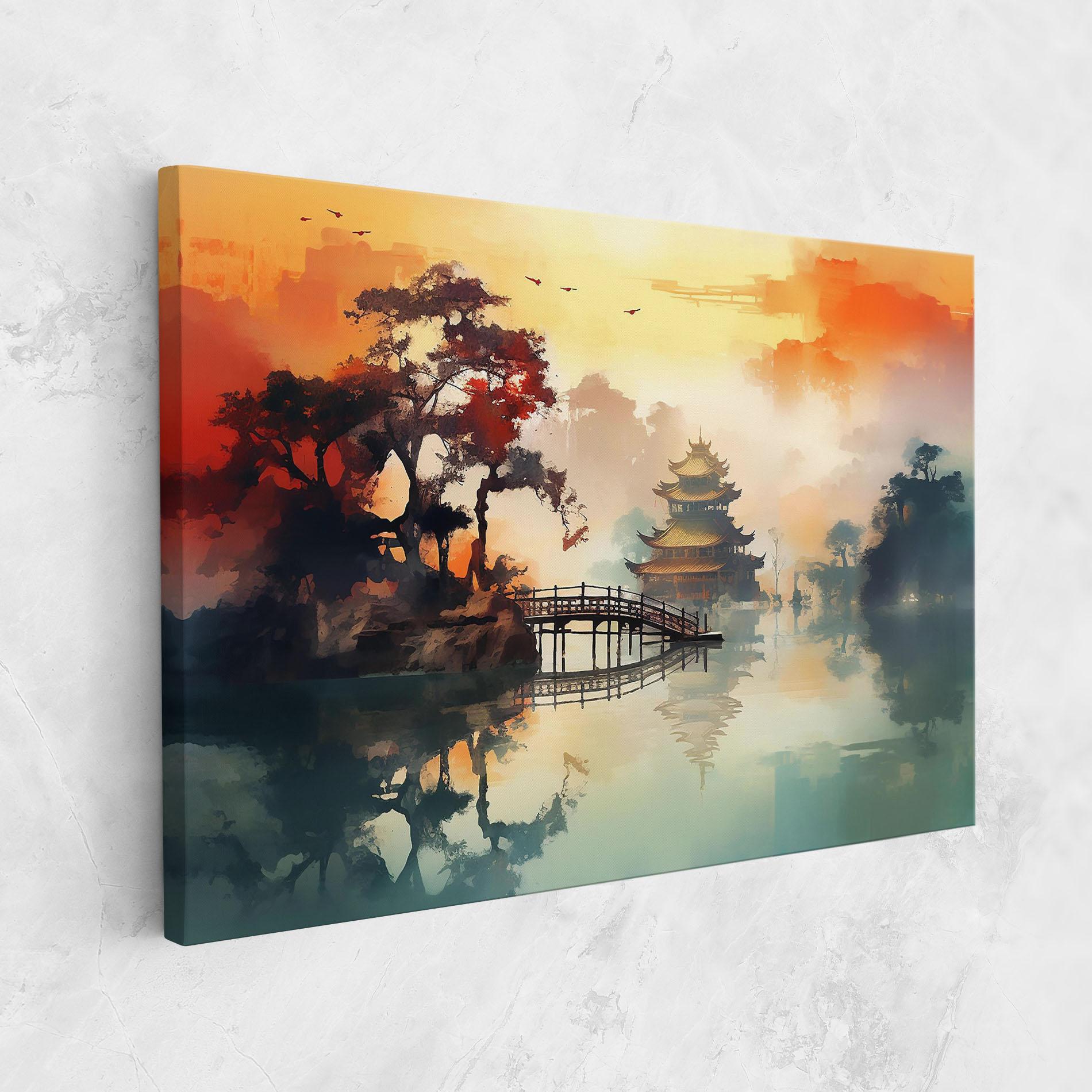 Vászonkép Sunset Fog Water mockup 1