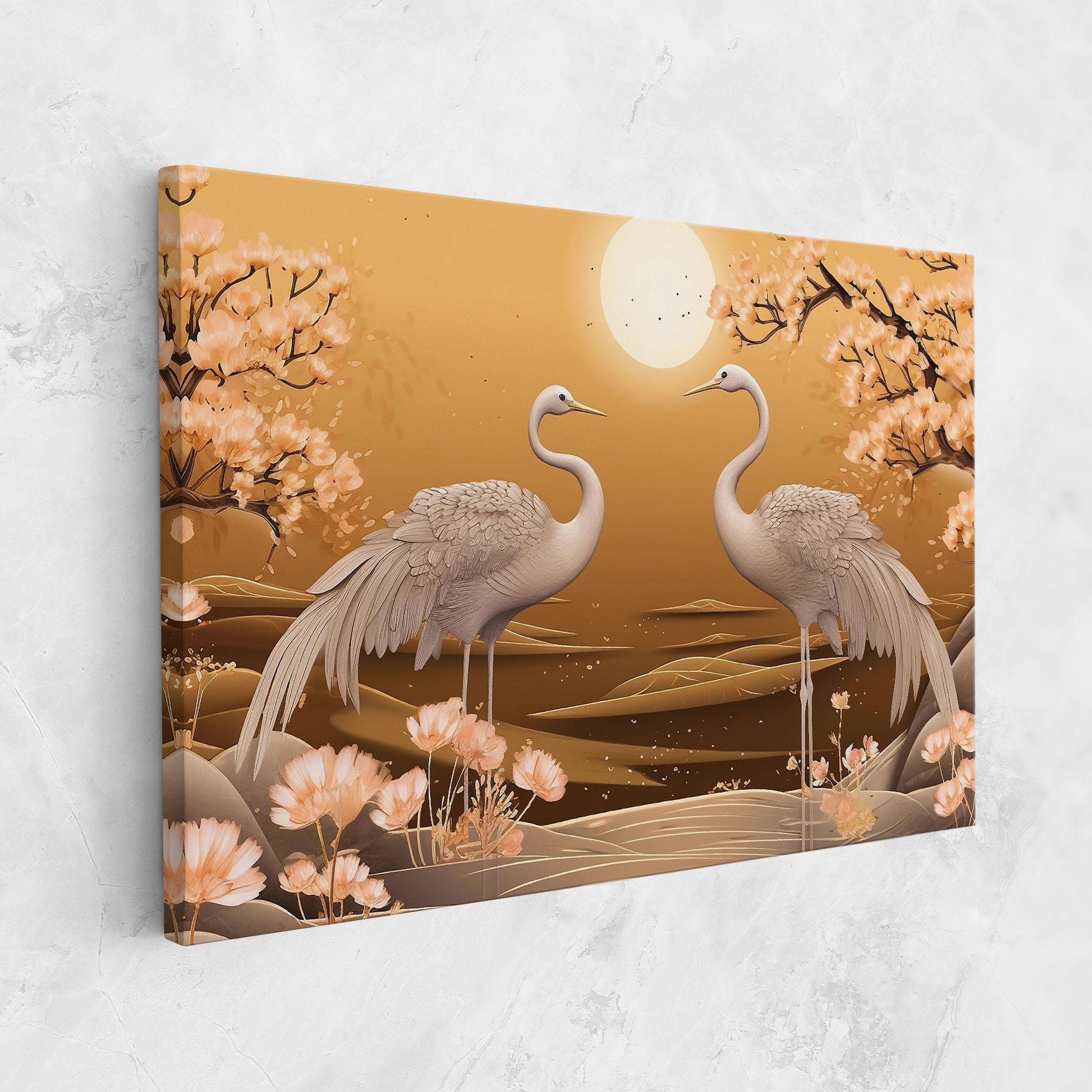 Vászonkép White Chinese Birds mockup 1