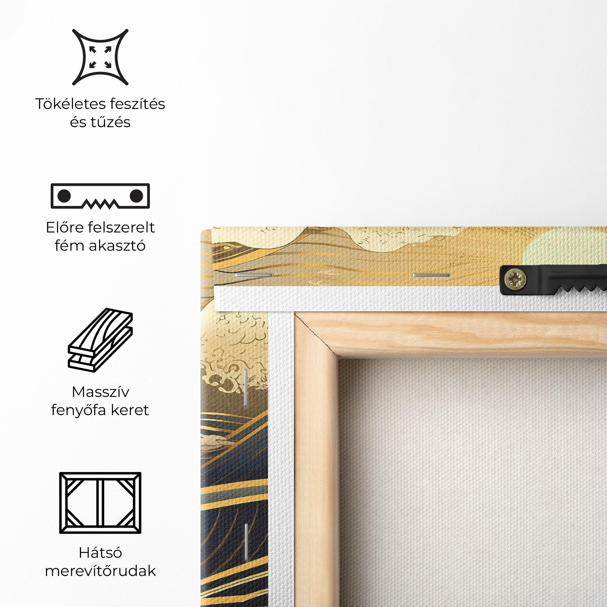 Vászonkép Gold Waves Landscape mockup 5