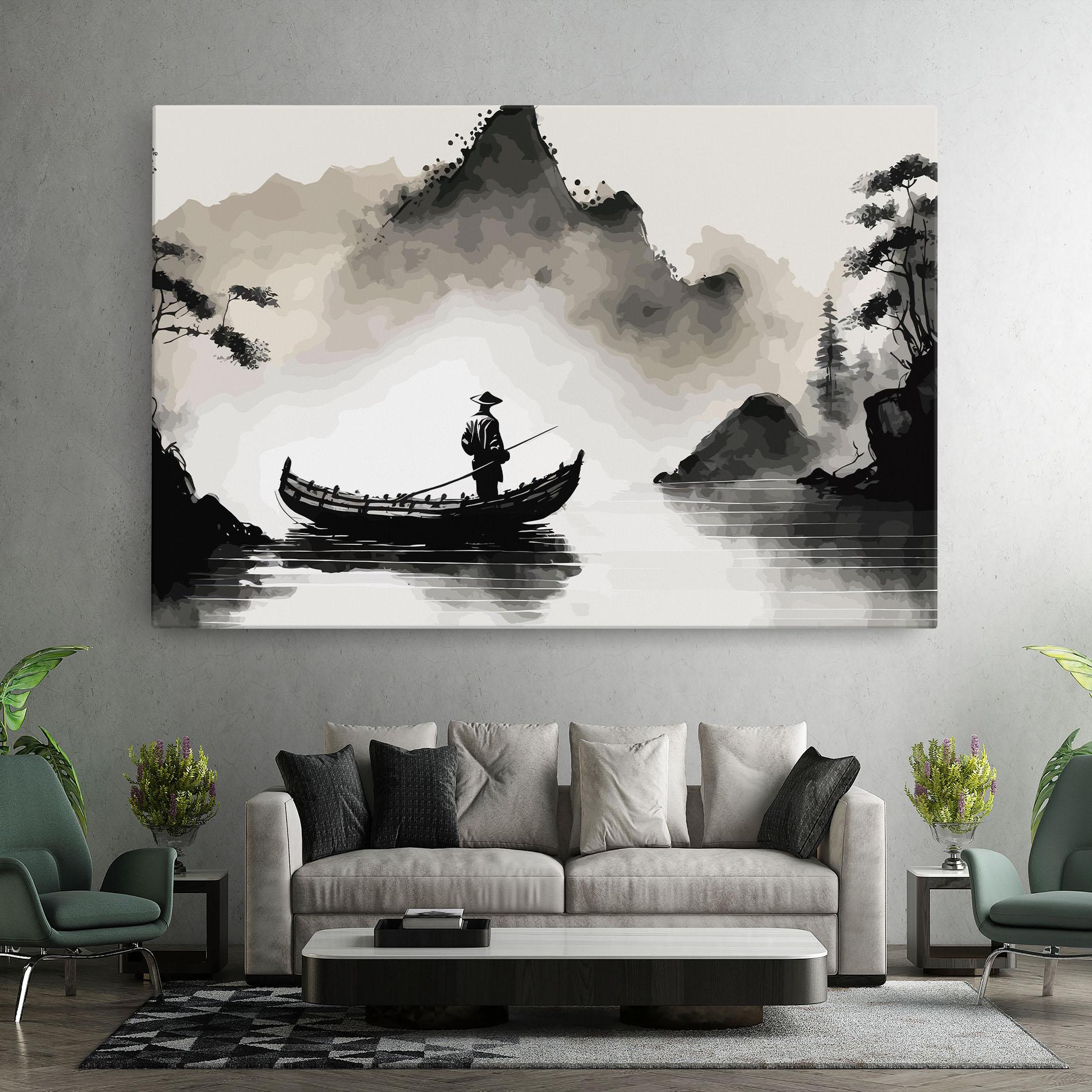 Vászonkép Black Ink Boat mockup 7