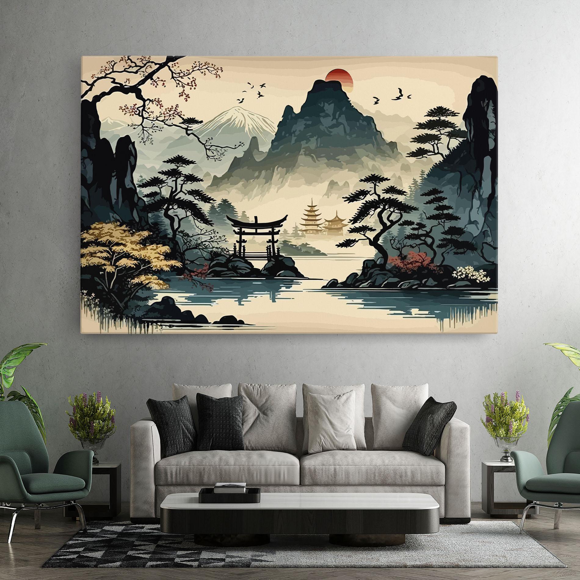 Vászonkép Cream Chinese Mountain mockup 7