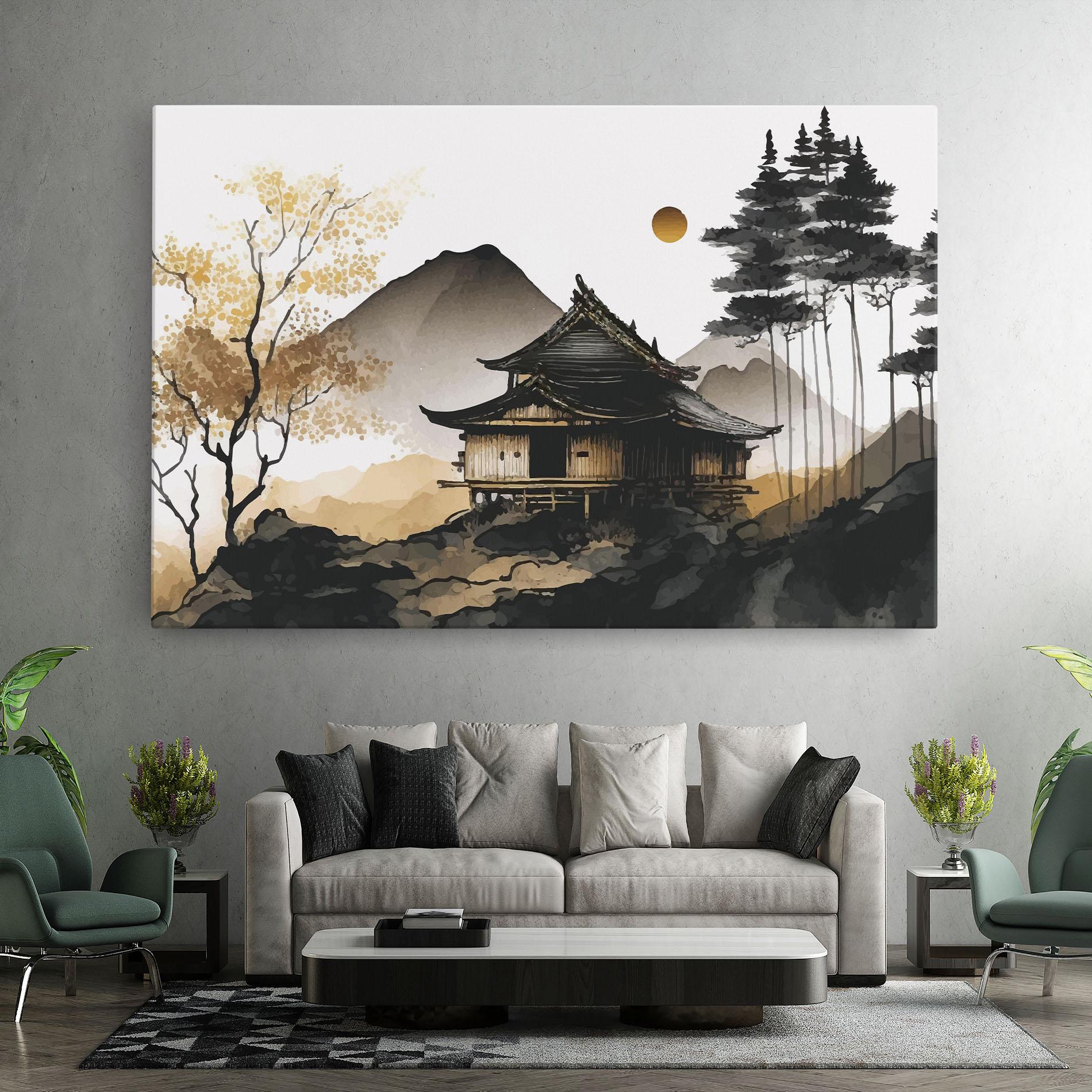 Vászonkép Gold Japanese Temple mockup 7