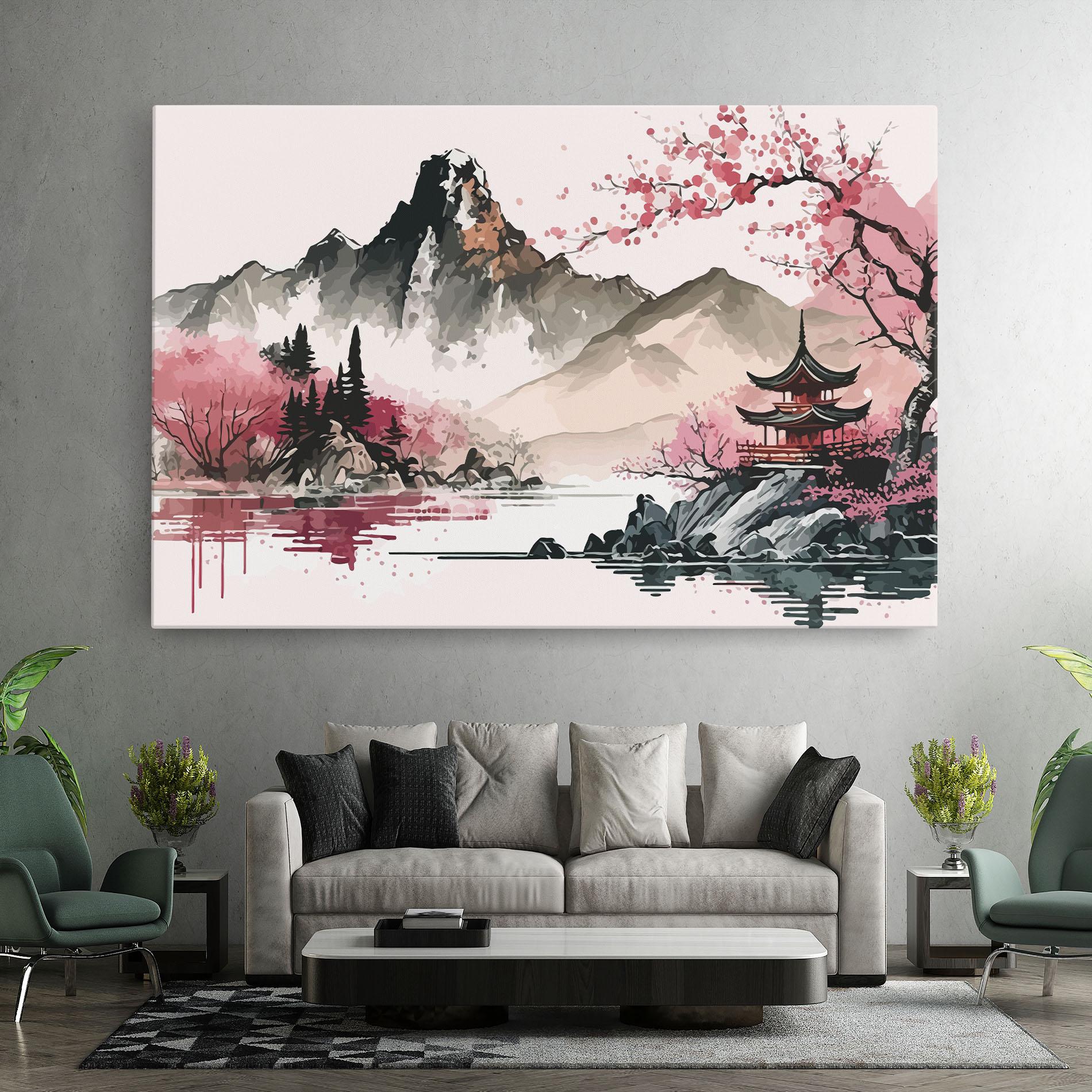 Vászonkép Pink Asian View mockup 7