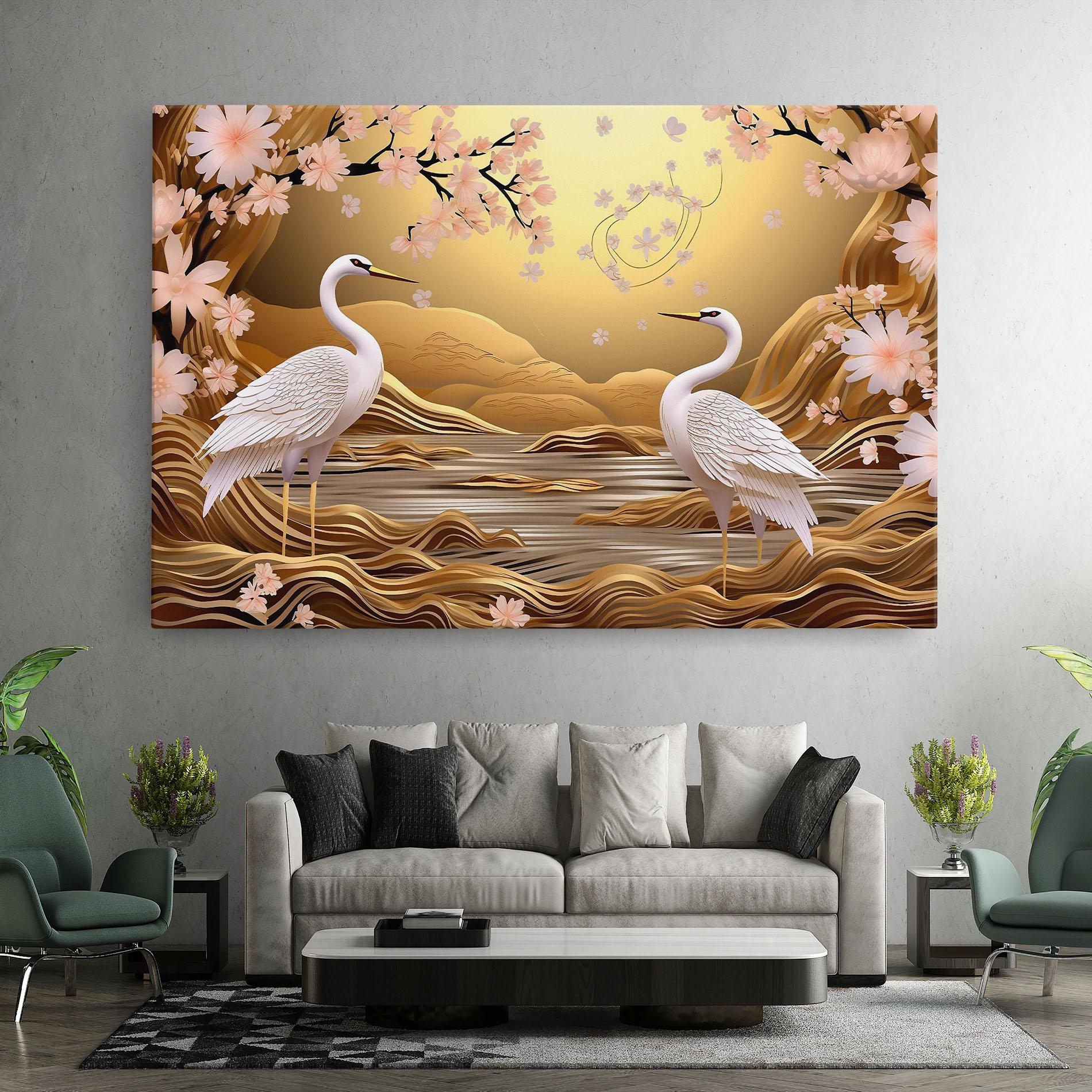 Vászonkép Pink Chinese Flowers mockup 7