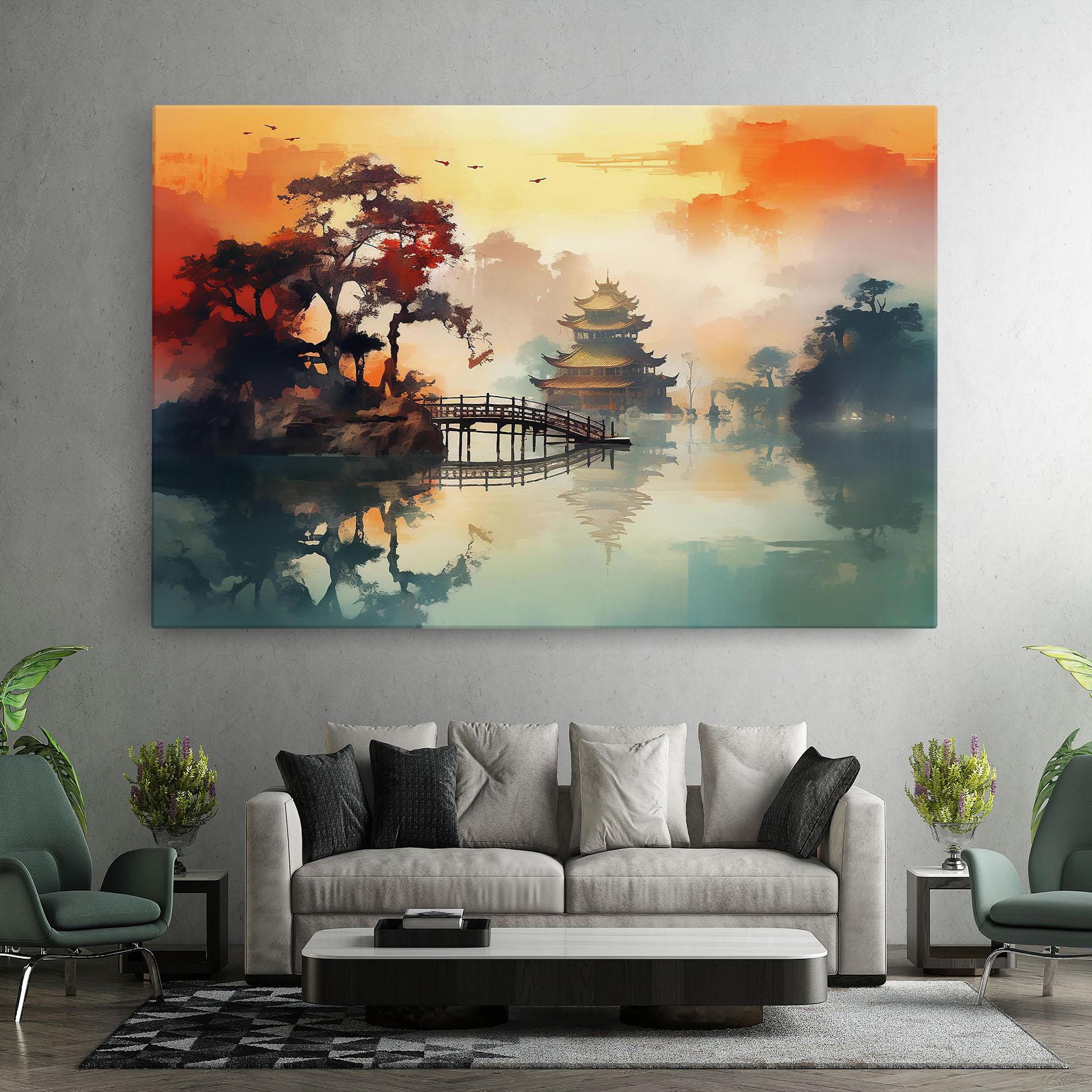 Vászonkép Sunset Fog Water mockup 7