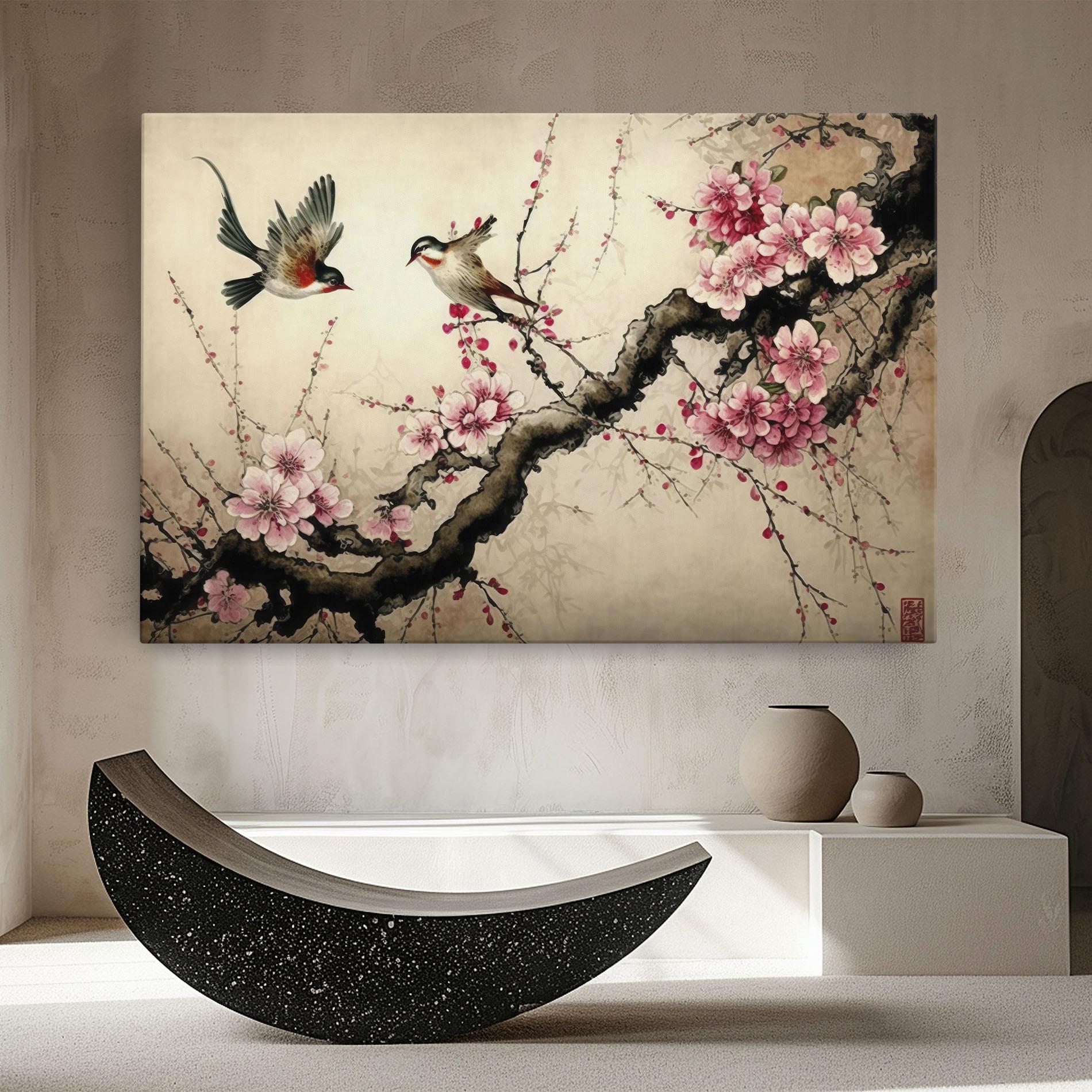 Vászonkép Cherry Blossom Birds mockup 8