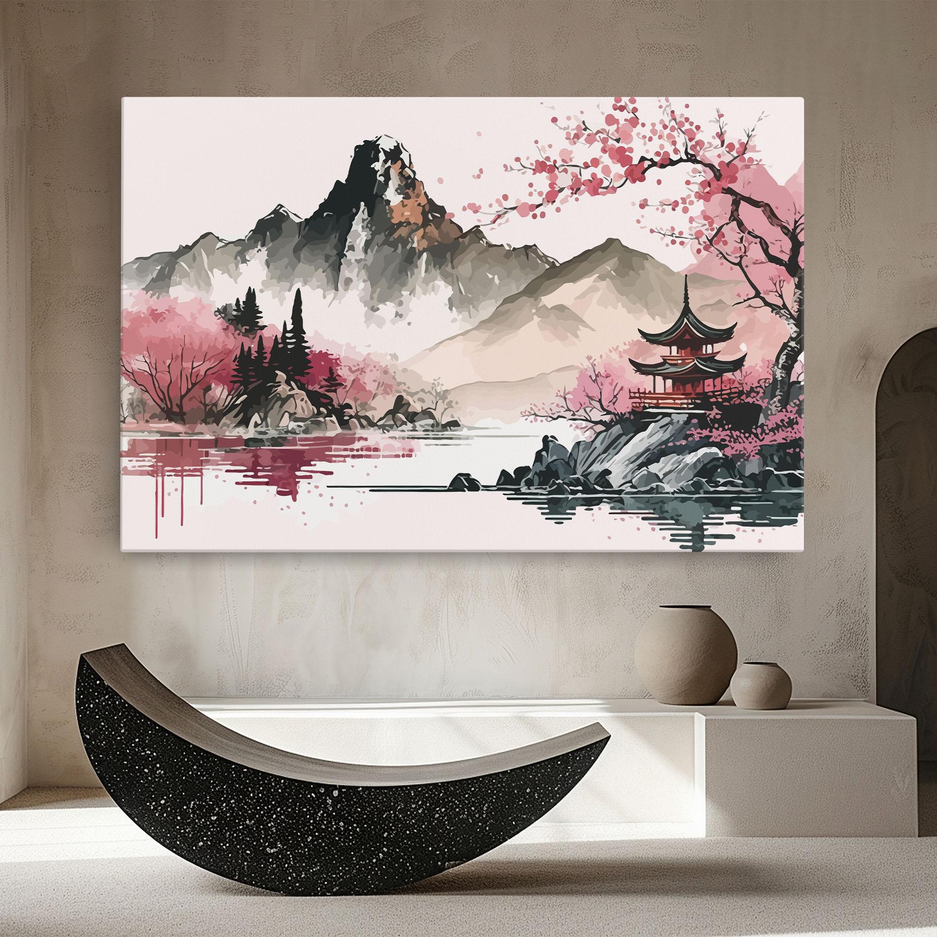 Vászonkép Pink Asian View mockup 8