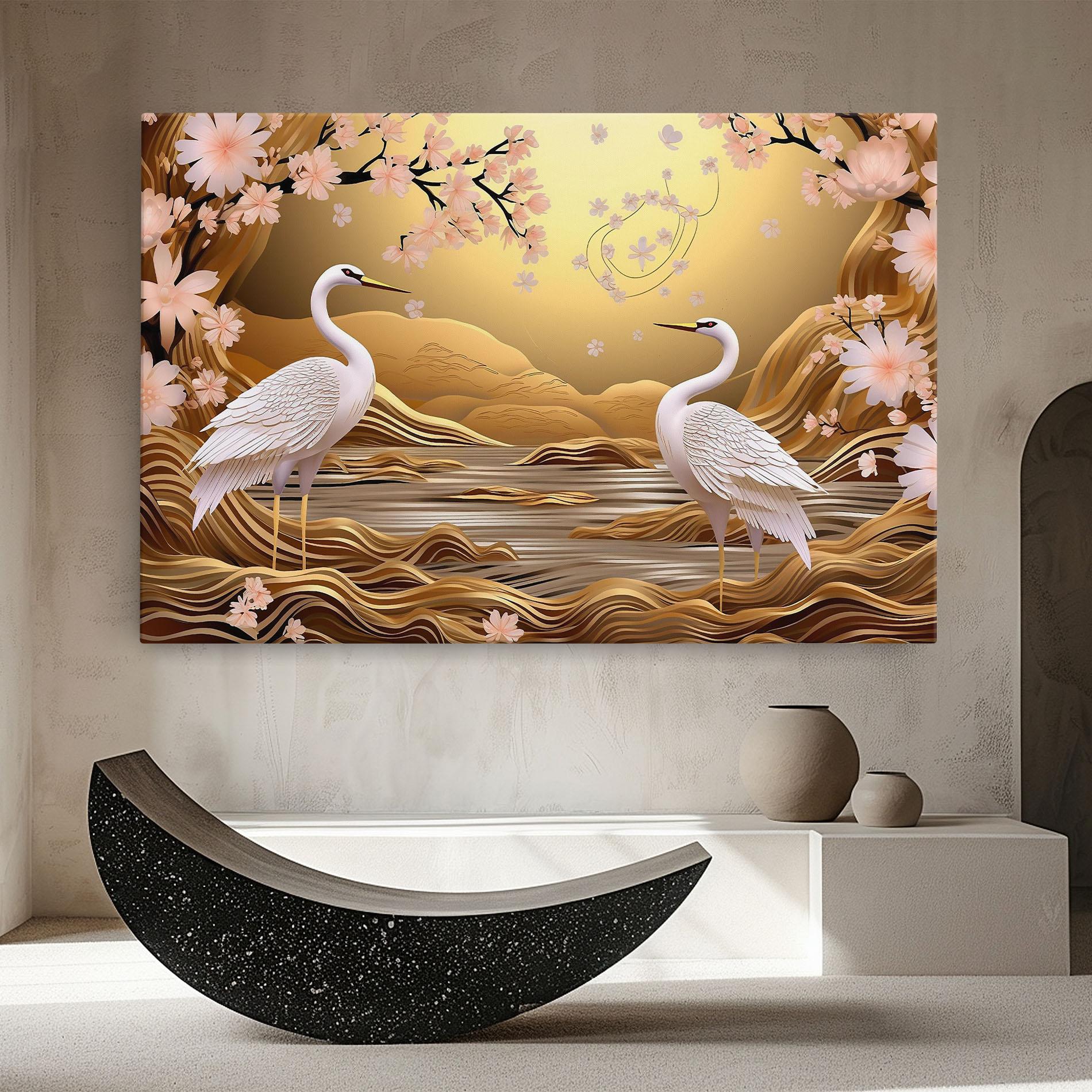 Vászonkép Pink Chinese Flowers mockup 8