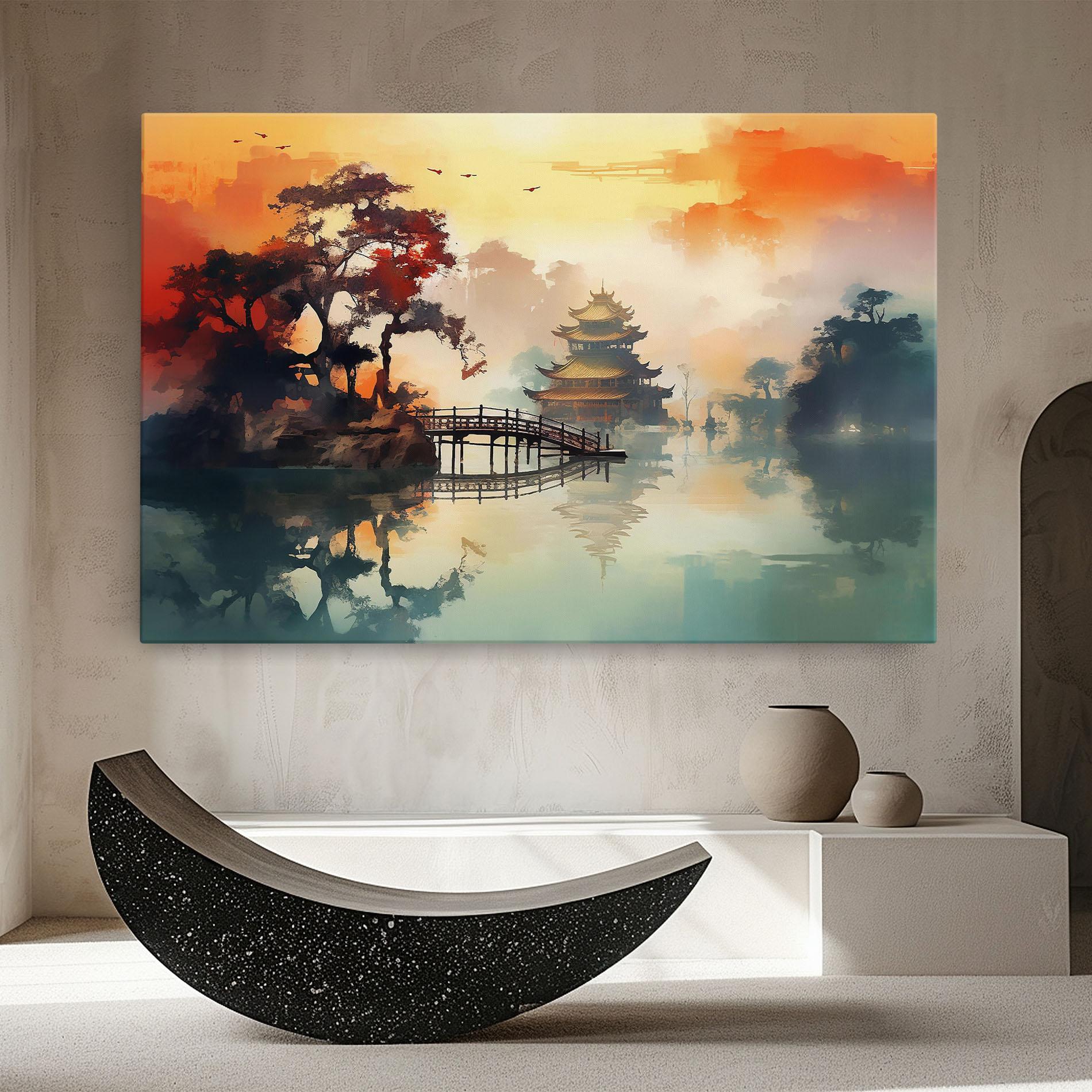 Vászonkép Sunset Fog Water mockup 8