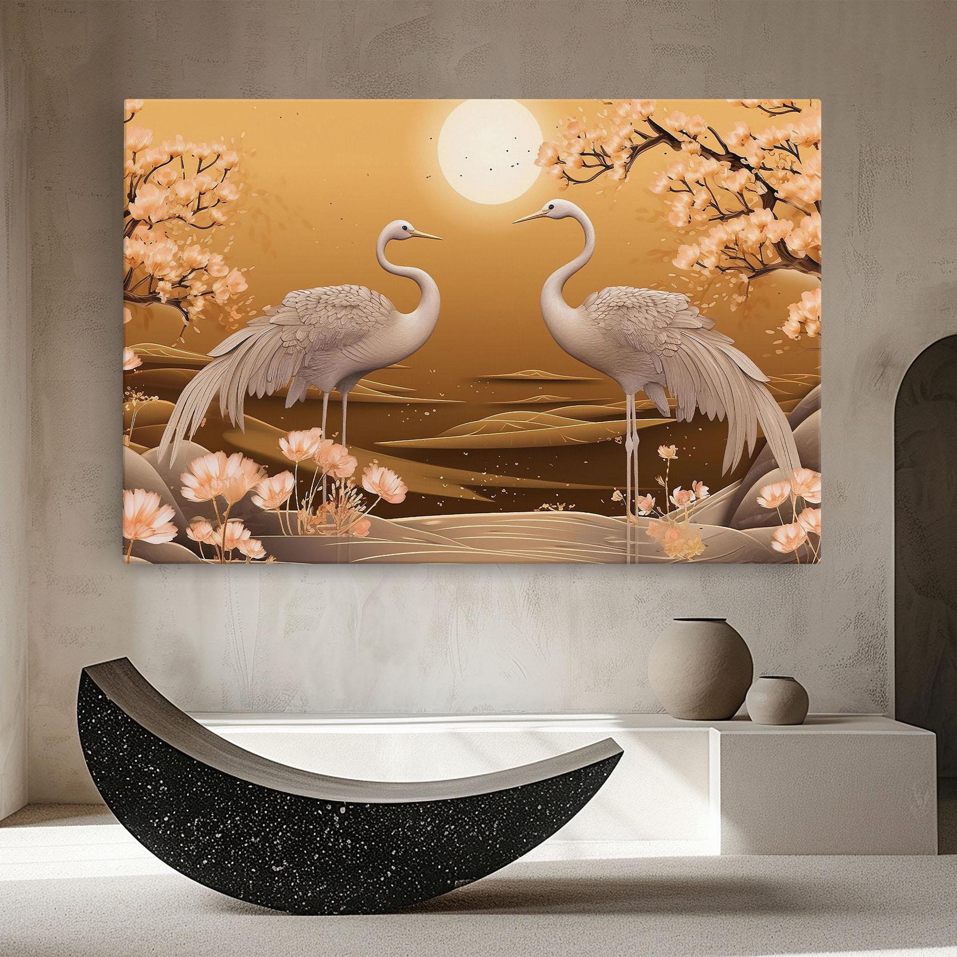 Vászonkép White Chinese Birds mockup 8