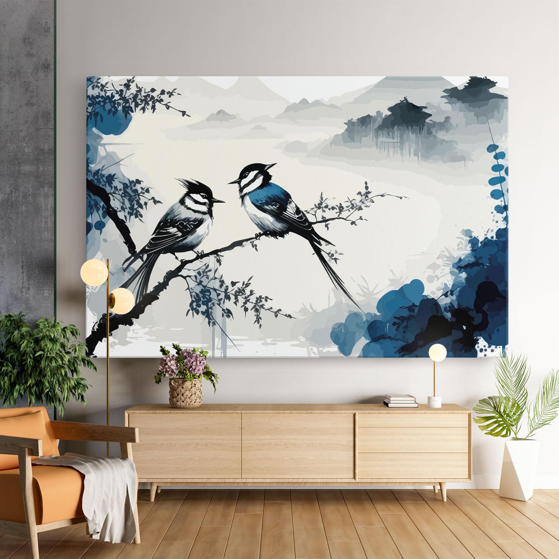 Vászonkép Asiatic Blue Bird mockup 9