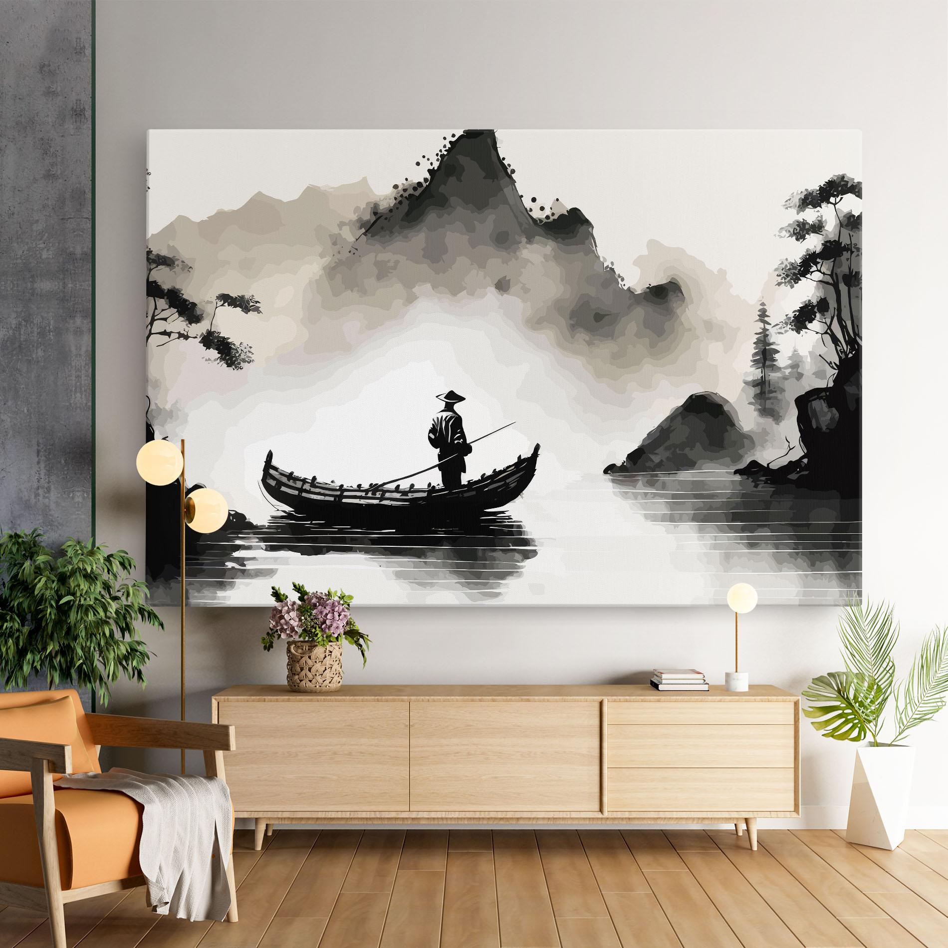 Vászonkép Black Ink Boat mockup 9