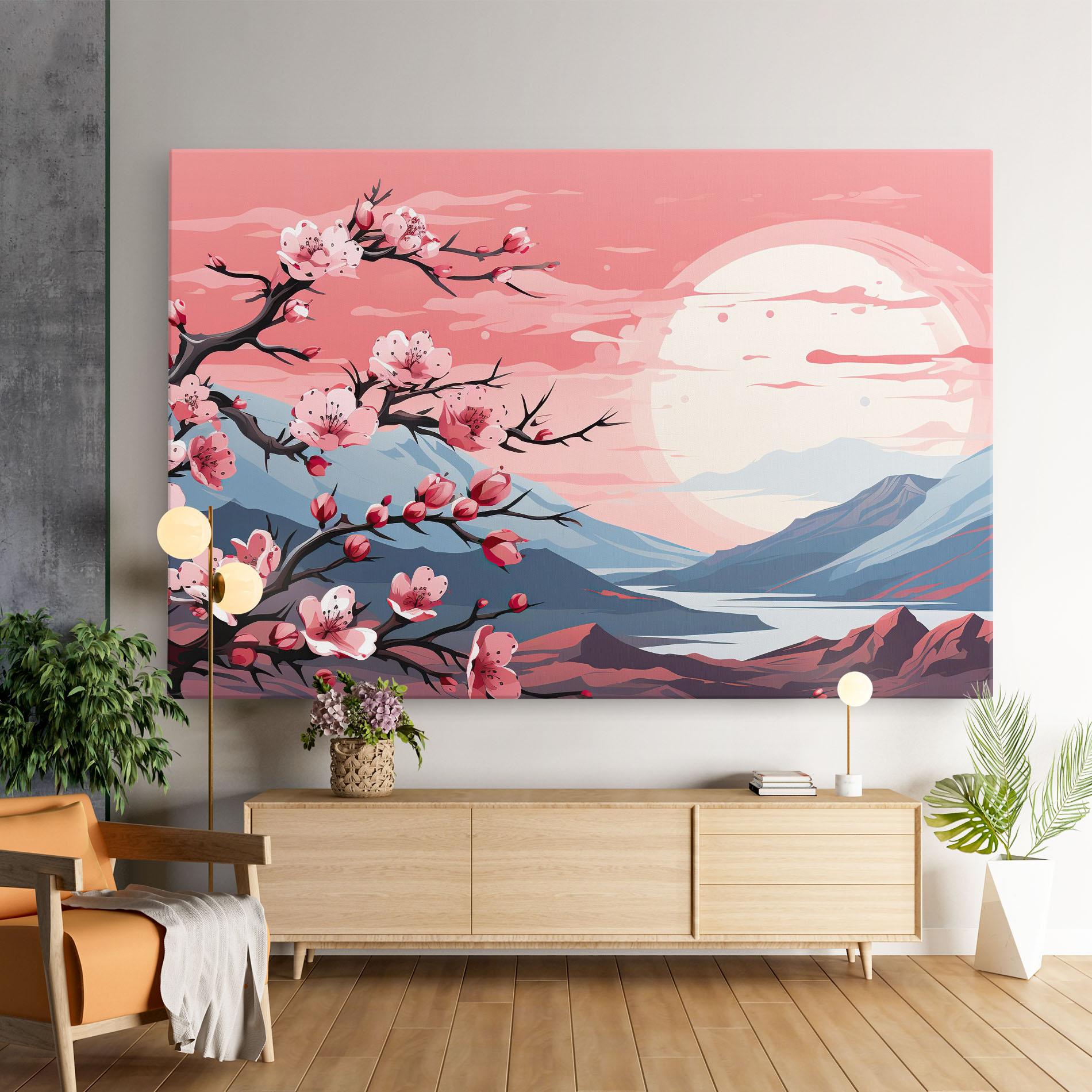 Vászonkép Chinese Cherry Blossoms mockup 9