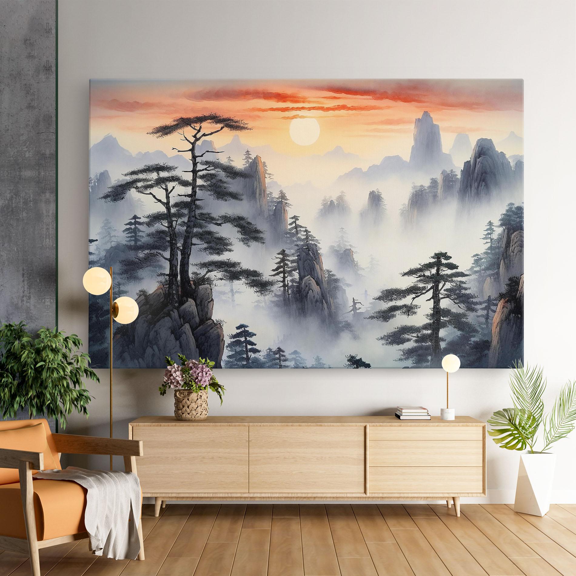 Vászonkép Fog Trees mockup 9