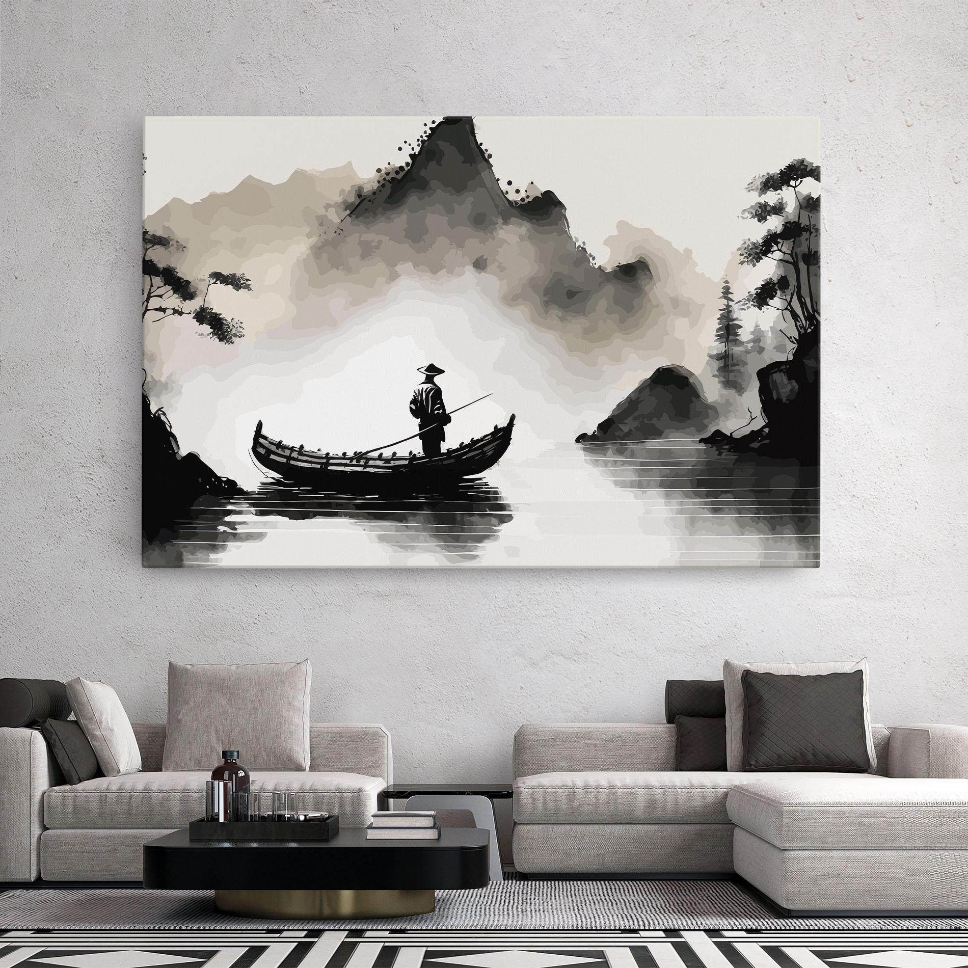 Vászonkép Black Ink Boat mockup 2