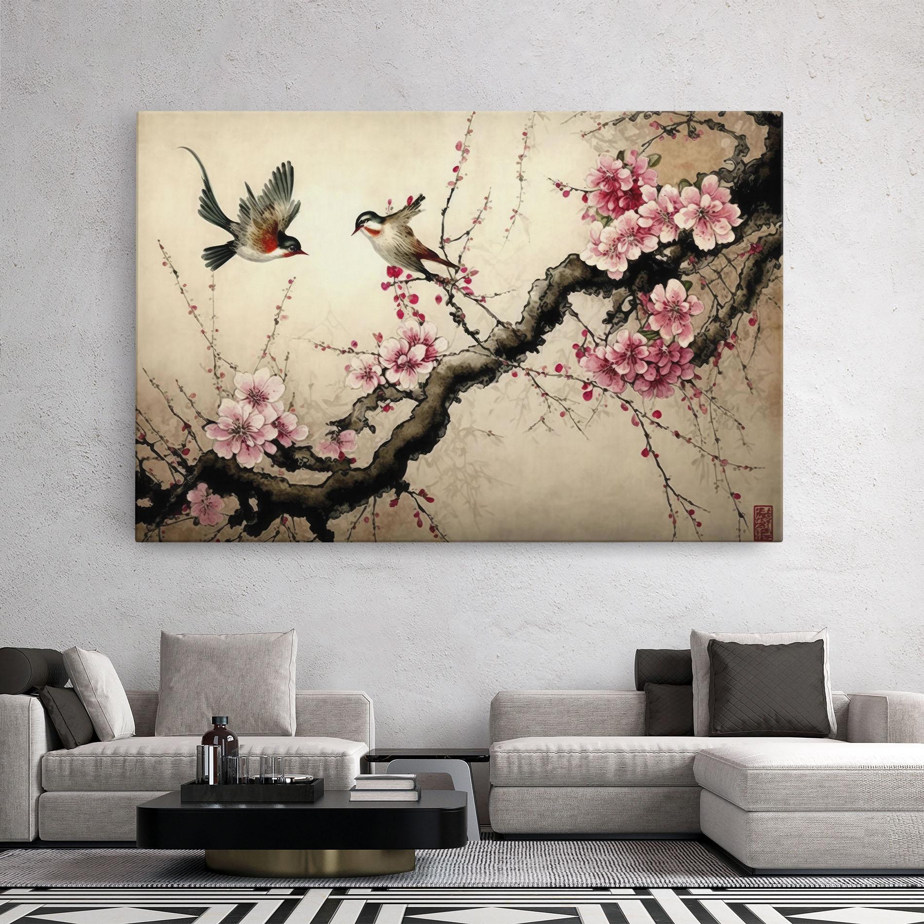 Vászonkép Cherry Blossom Birds mockup 2