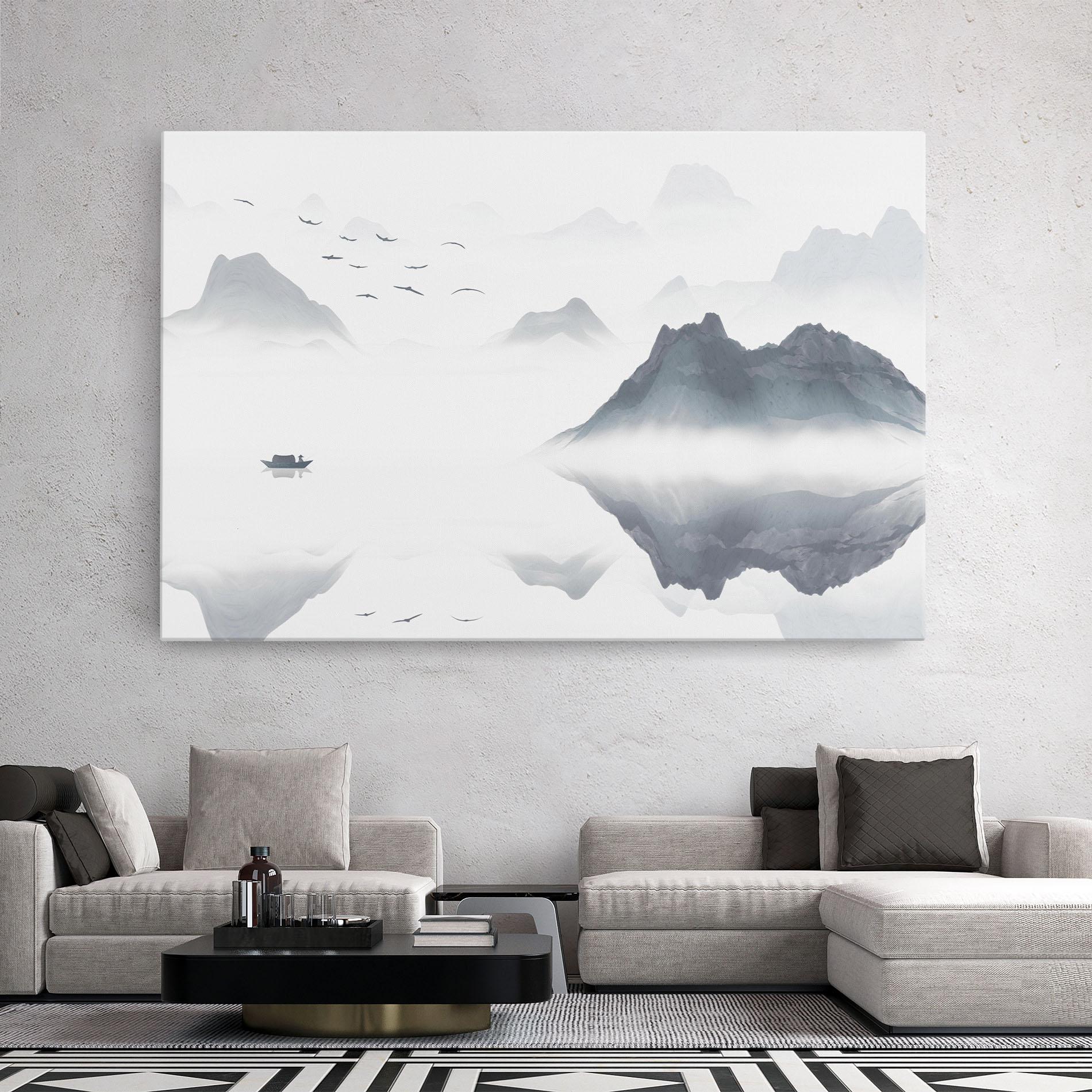 Vászonkép Chinese Style Mountains mockup 2