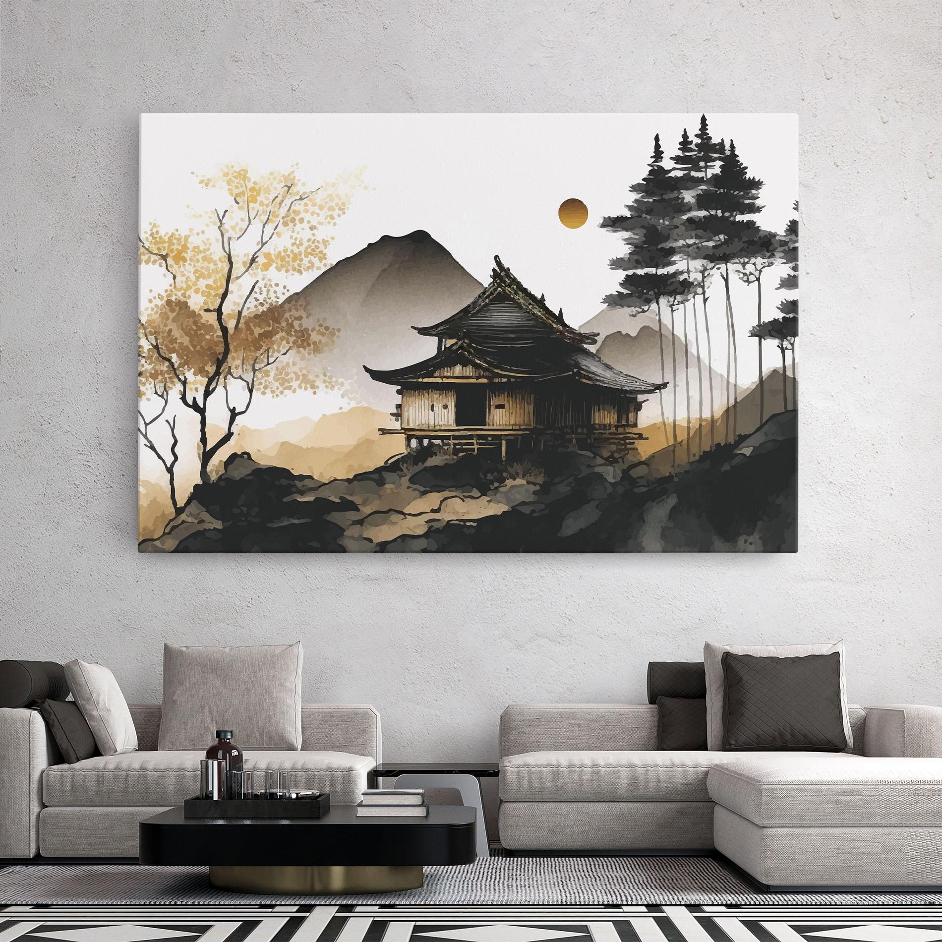 Vászonkép Gold Japanese Temple mockup 2